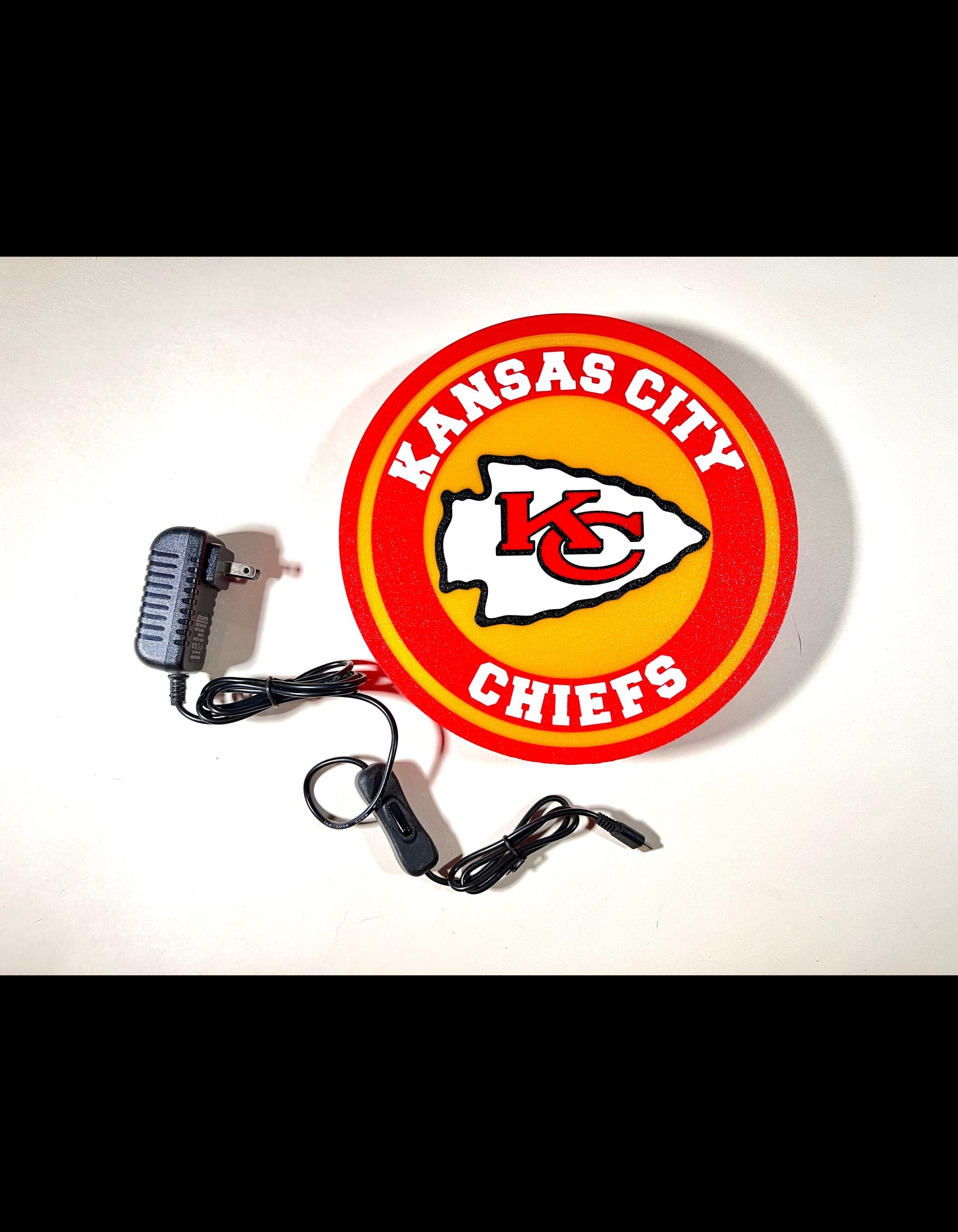KC, Chief, Light Up Sign, Football, Kansas City, LED Sign, gift for football lover, illuminated sign, sports gifts, trending sports gifts