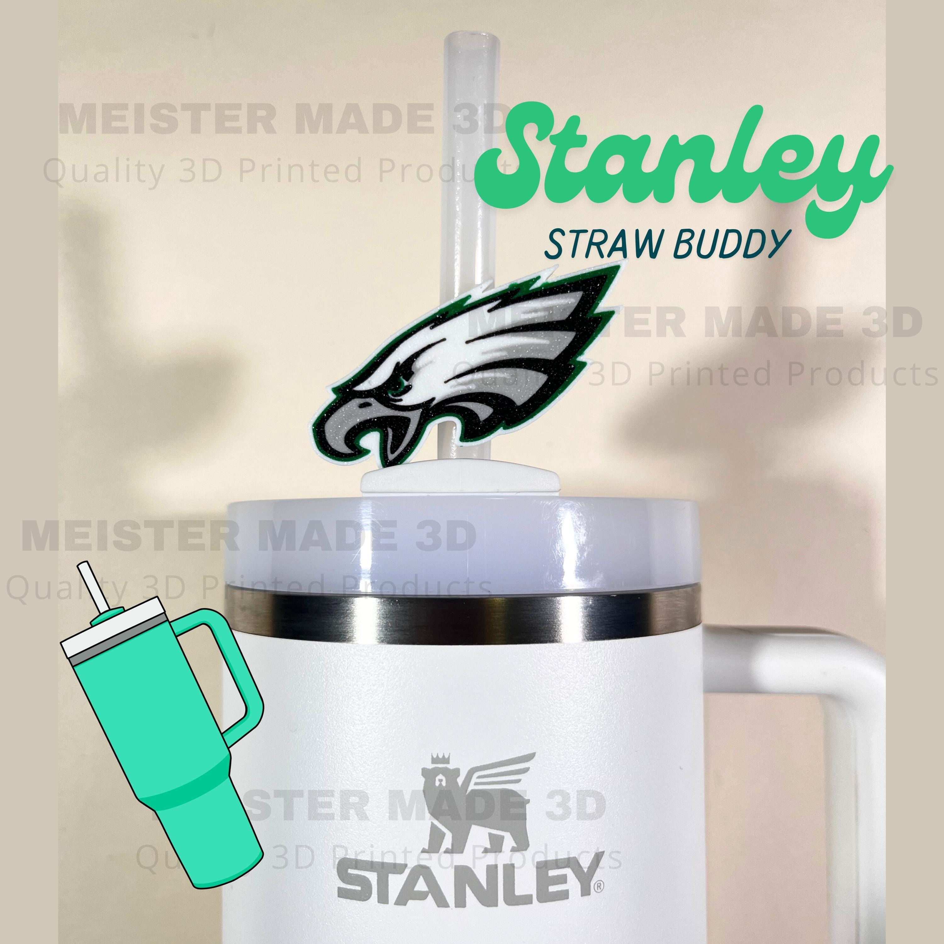 Stanley Straw Buddy, Eagle, Stanley Accessories, trending stanley, Christmas gifts, tumbler accessories, sports gifts, Philadelphia