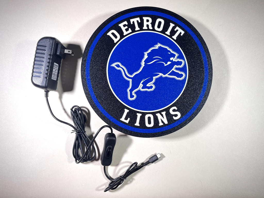 Detroit, Lion, Light Up Sign, Football, LED Sign, gift for football lover, illuminated sign, sports gifts, trending sports gifts, sports