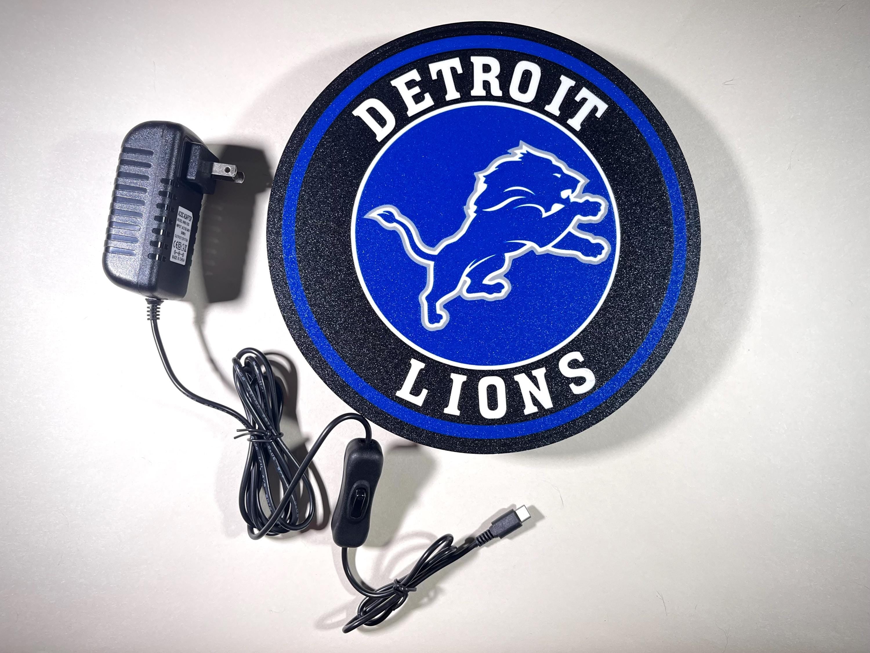 Detroit, Lion, Light Up Sign, Football, LED Sign, gift for football lover, illuminated sign, sports gifts, trending sports gifts, sports