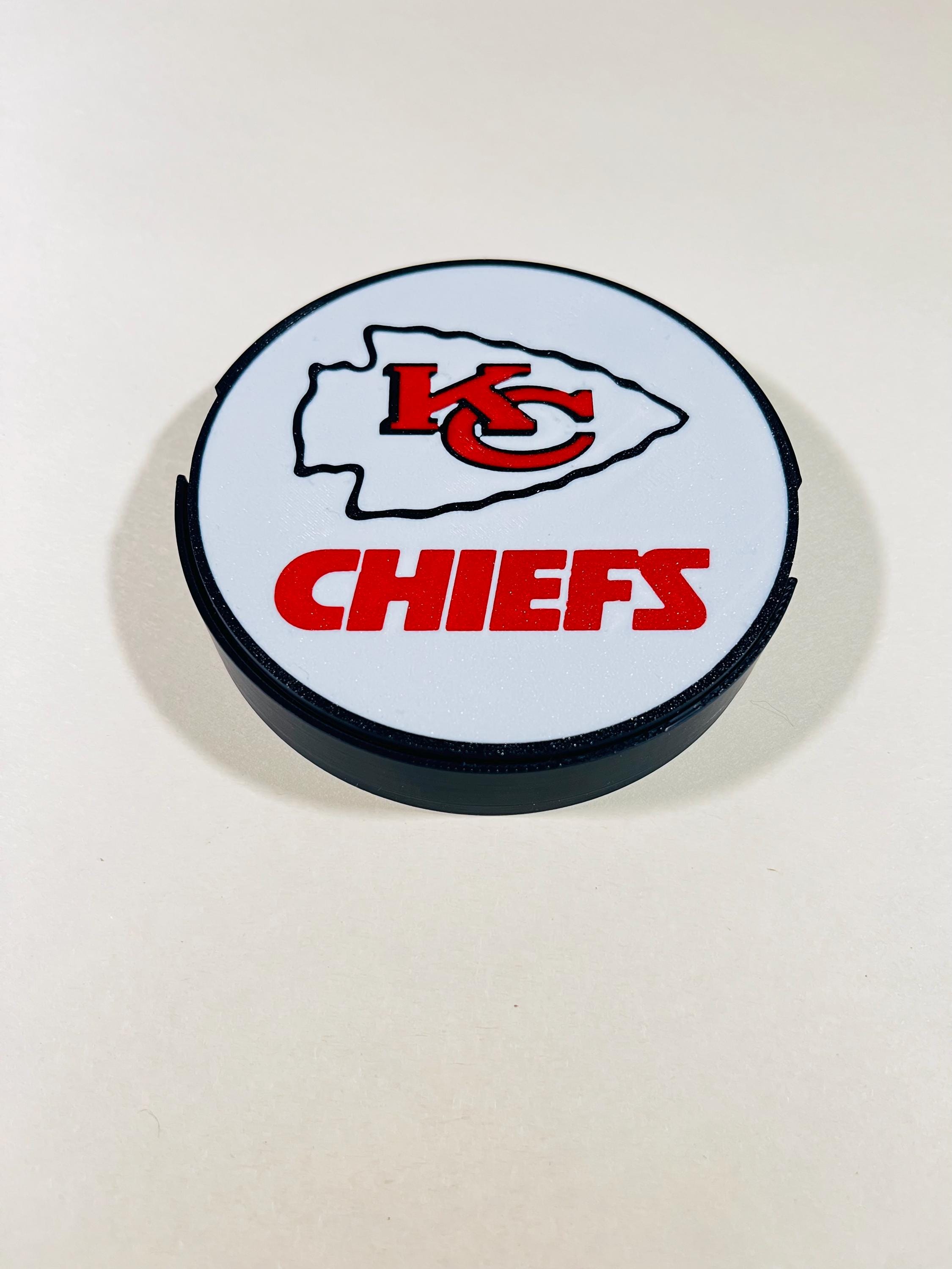 4pc KC, Chief, coaster set with holder, Kansas City, football fan, sports lover, football lover gift, football Christmas gifts