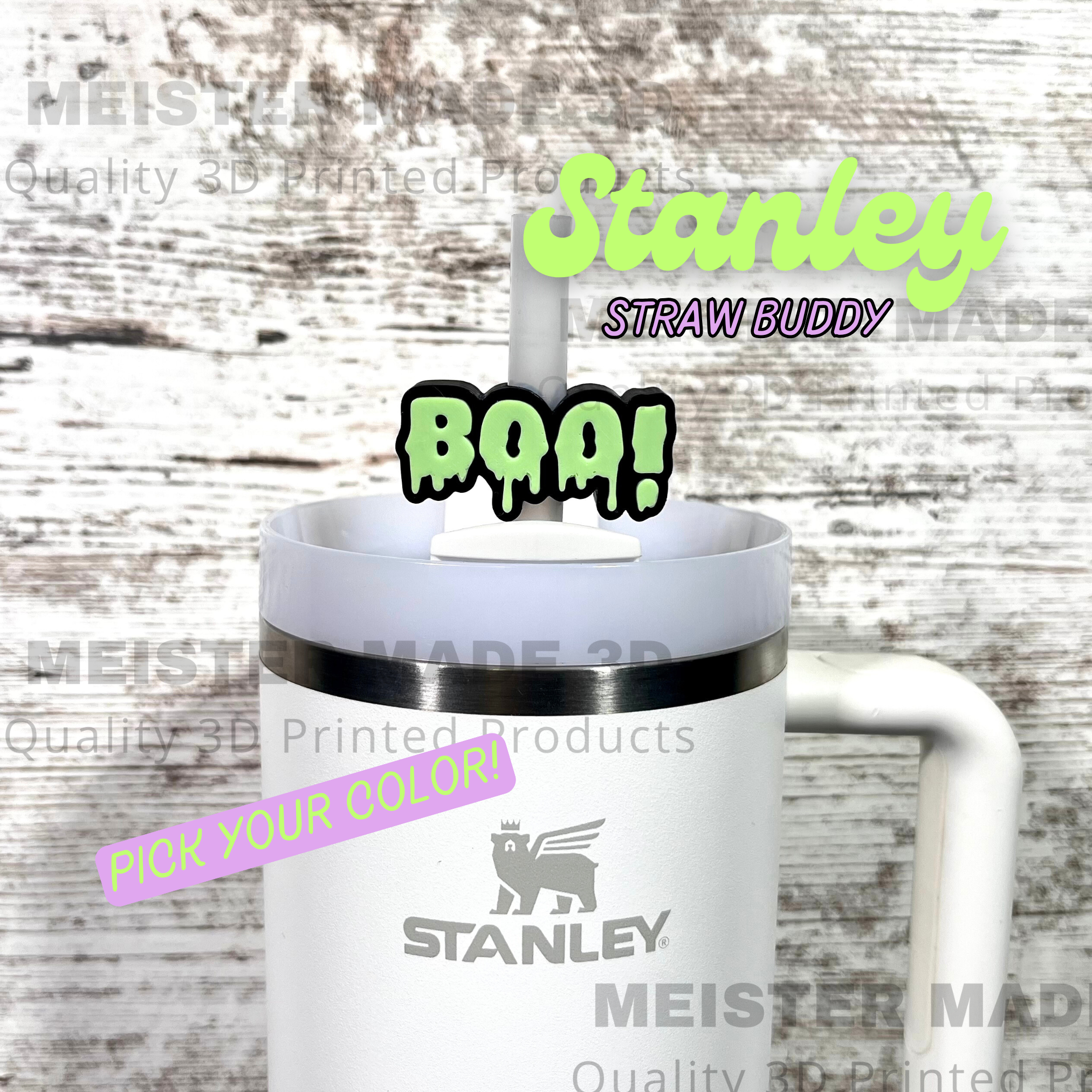 BOO Stanley Tumbler Straw Buddy/Straw Topper available in multiple colors