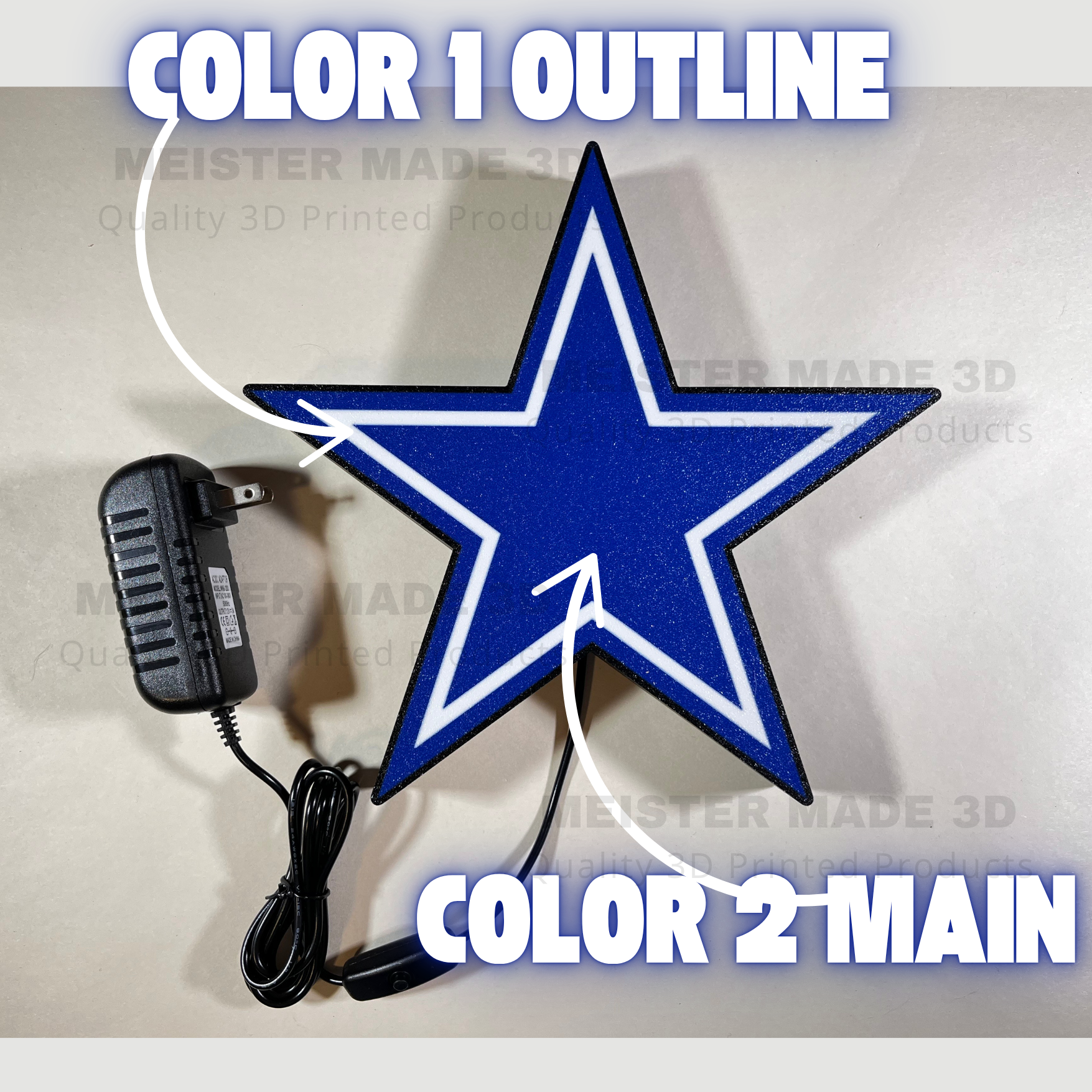 Cowboy, light up sign, LED sign, gift for football lover, illuminated sign, star, sports gifts, trending sports gifts, Dallas, customizable