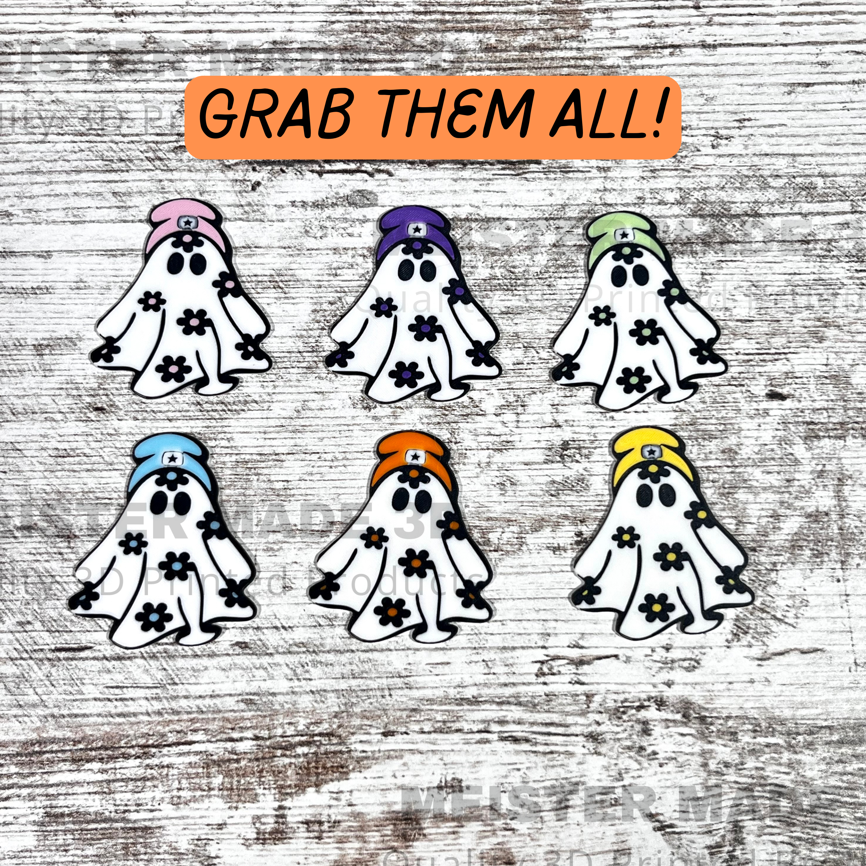 Cute ghost with colored beanie Stanley straw buddy topper,  Stanley Accessories, trending tumbler accessories, cute fall gifts, Halloween