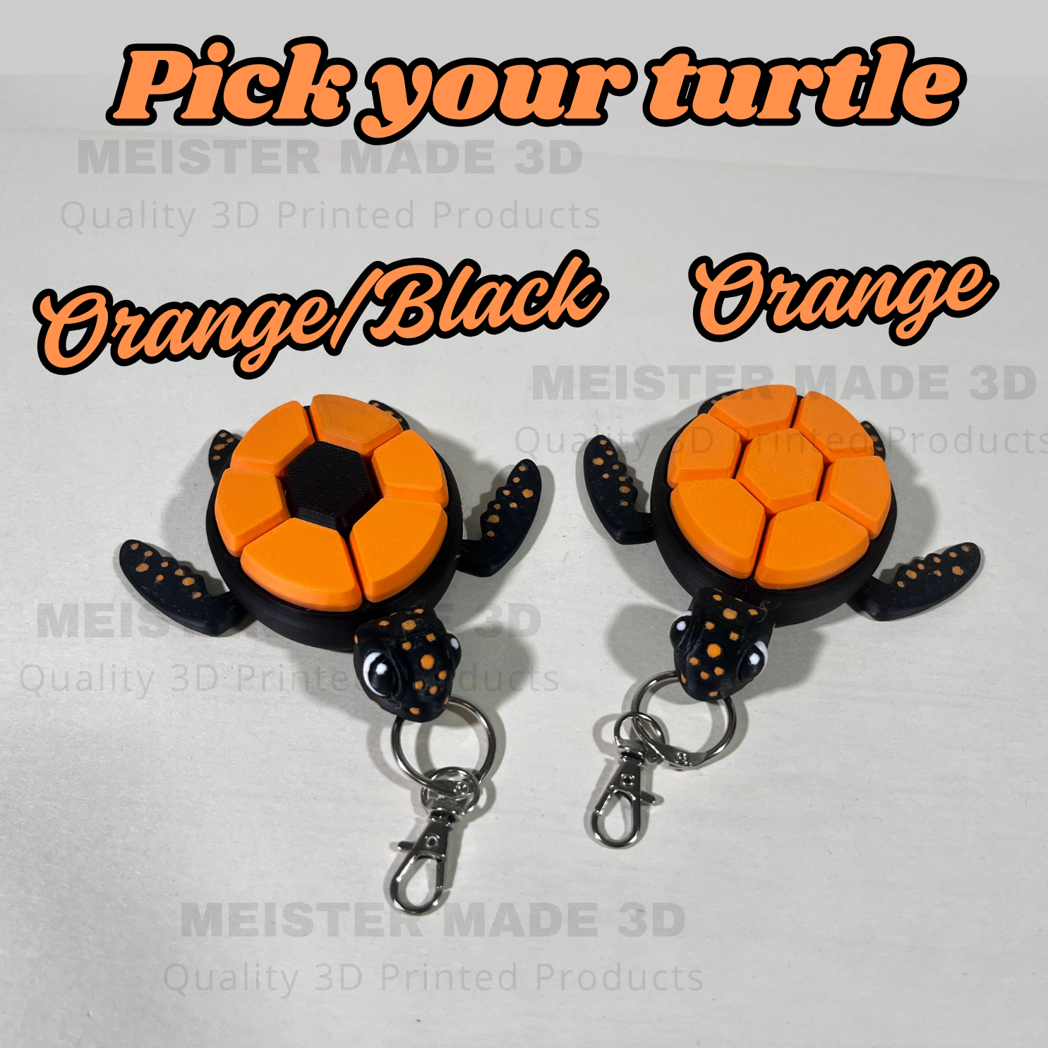 Halloween Turtle Fidget Clicker Keychains