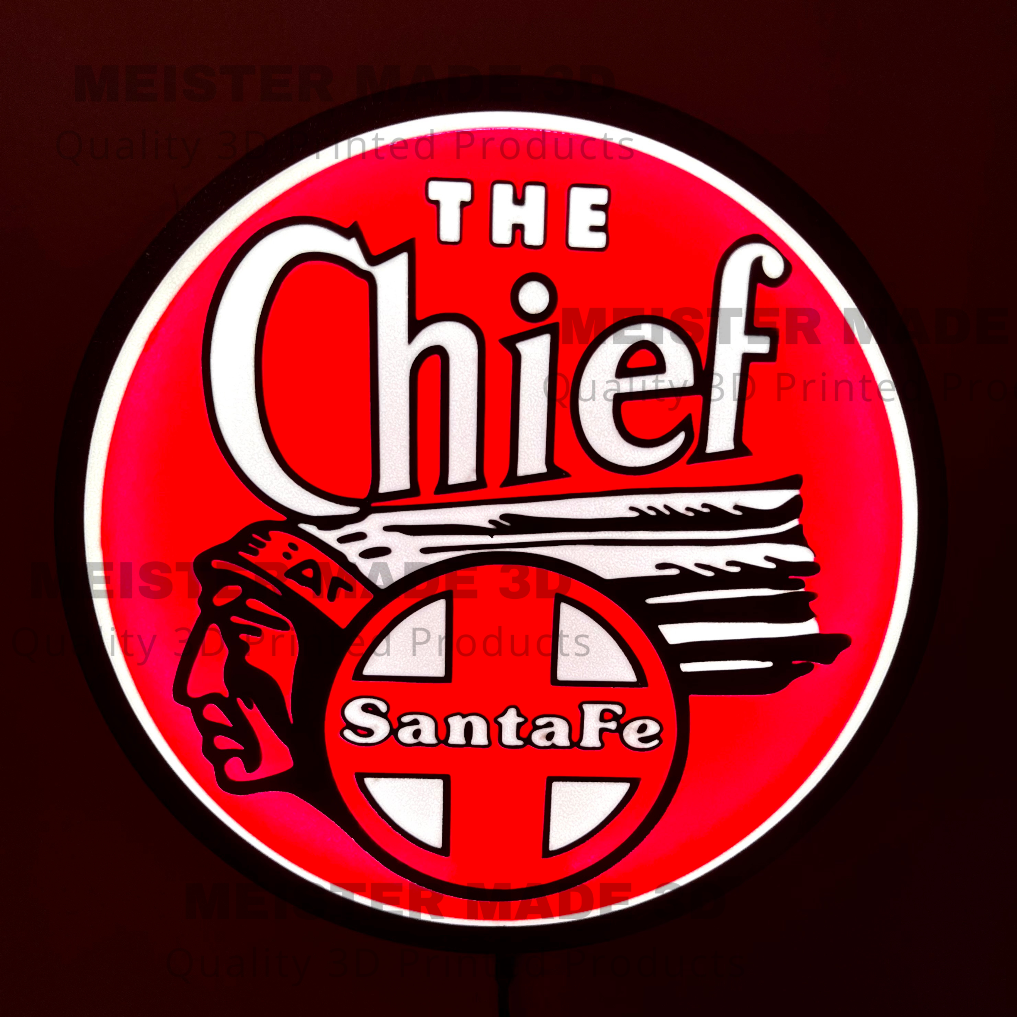 Santa Fe, Super Chief, LED Illuminated Train Sign