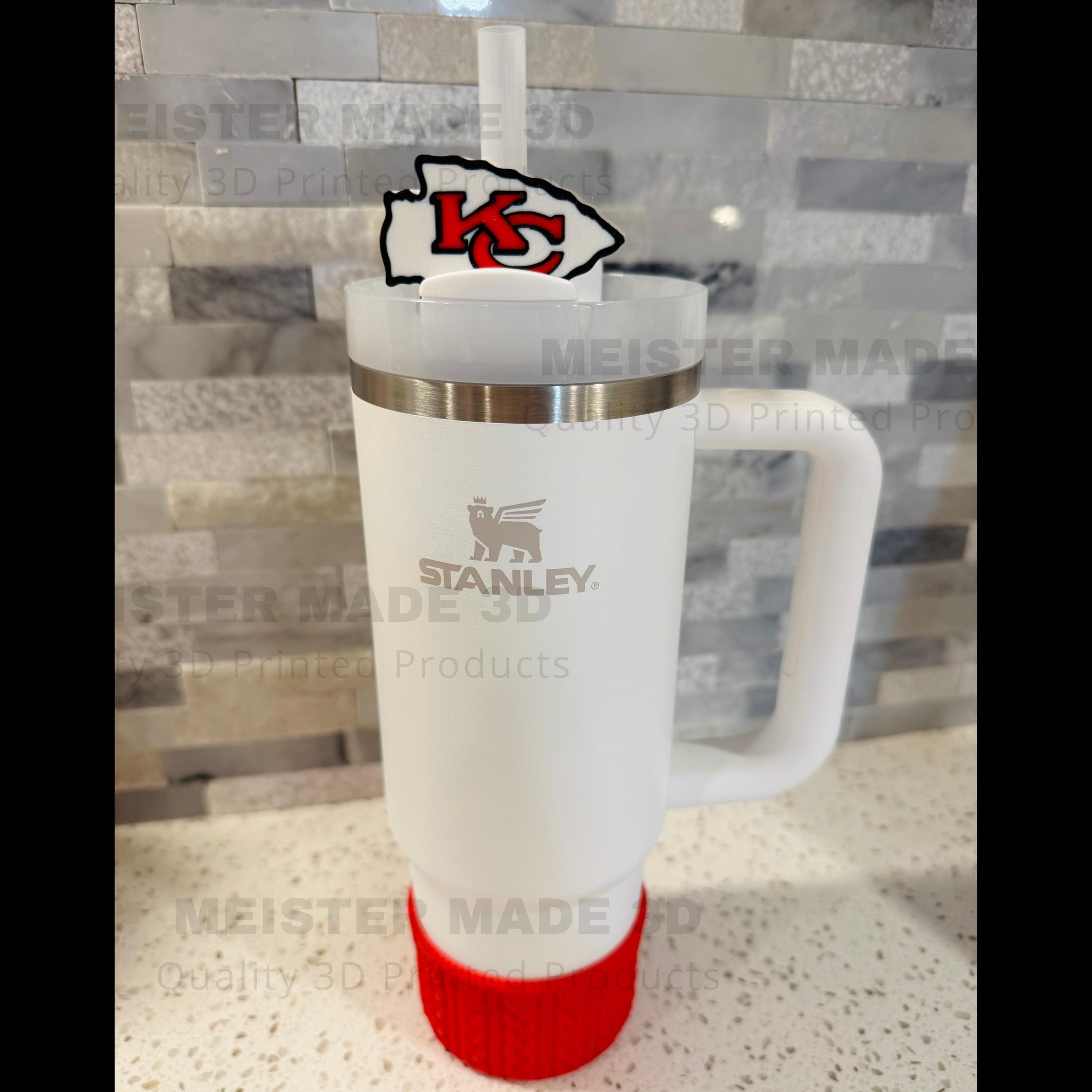 Stanley Straw Topper, KC, Kansas City, Stanley Accessories, Chief, trending stanley, Christmas gifts, tumbler accessories, sports gifts