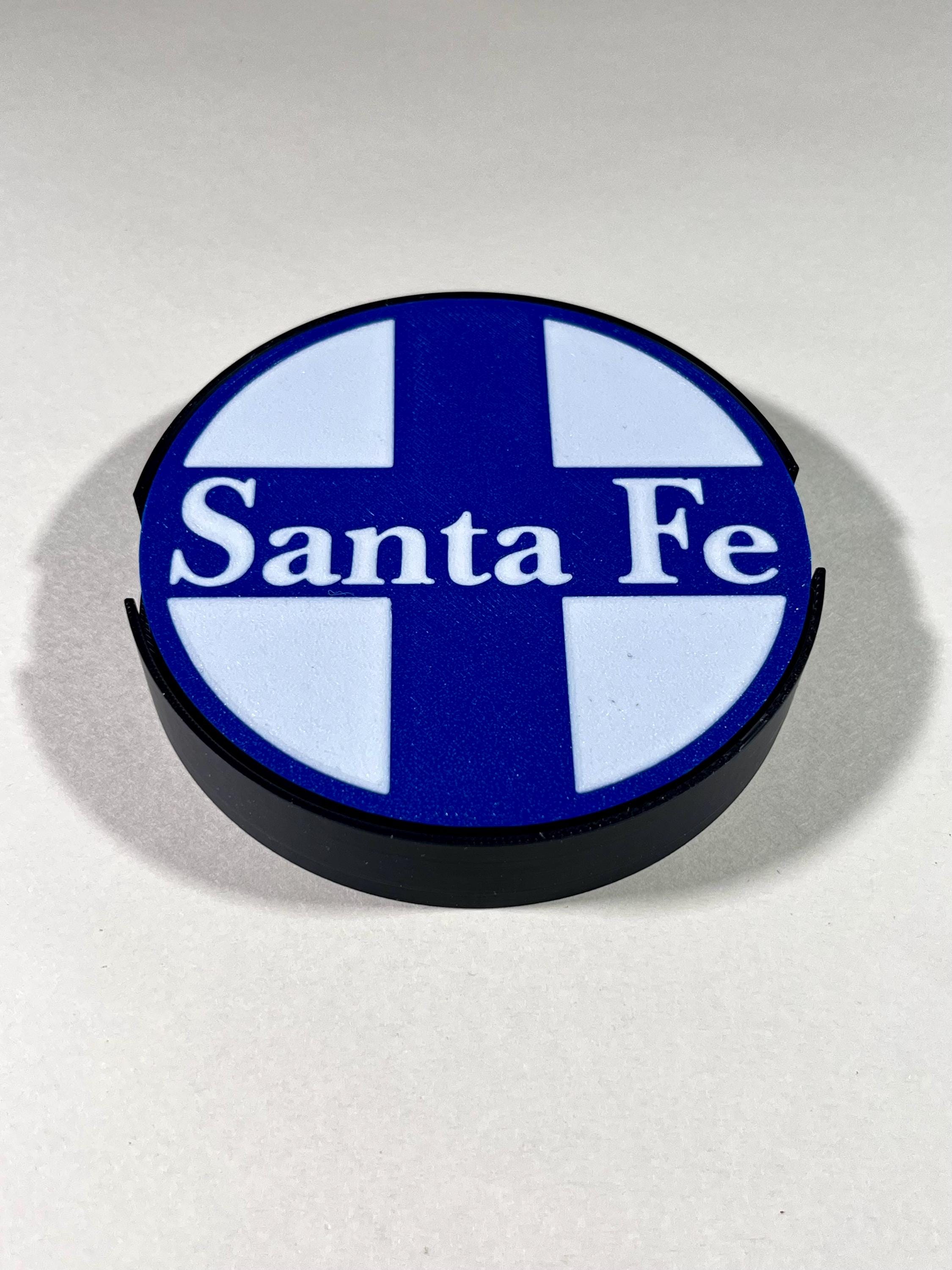 Santa Fe coaster set with holder, railroad coaster set, railroad gift, railroad enthusiast, holiday gifts, train lover, model railroading