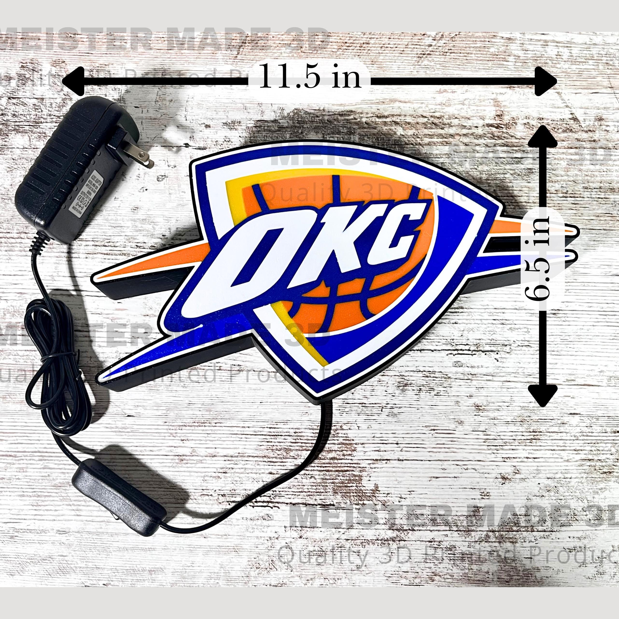 OKC light up Sign, illuminated wall hanging sign, sports gifts, Oklahoma city,  trending sports gifts, gift for basketball lover, thunde