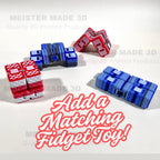 Turtle Fidget Clickers, Patriotic Series, Desktop and Keychains, Sensory Toy, Autism, ADHD, Stress, Anxiety Relief, ASMR, cute fidget toys