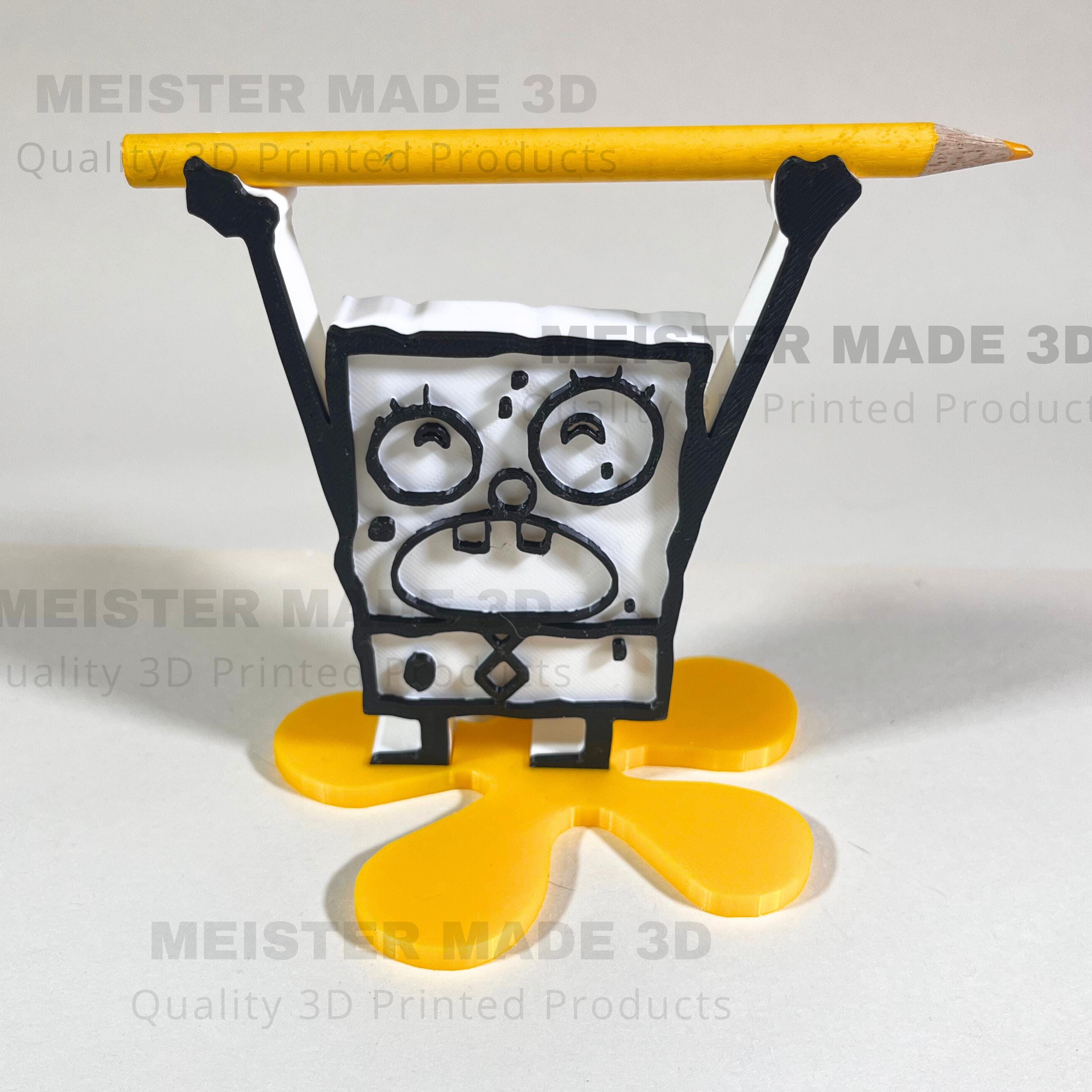 DoodleBob Character Funny Gift Idea | pencil holder, doodle bob, pen holder, 3d art, unique gift, 3d printed, nostalgic, Me Hoy Minoy