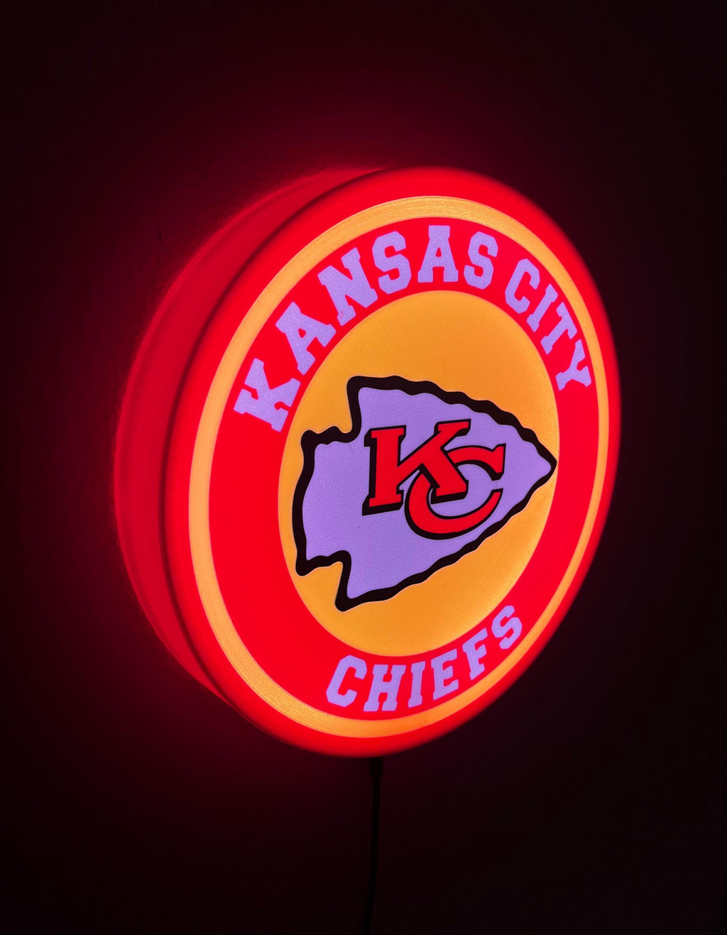 KC, Chief, Light Up Sign, Football, Kansas City, LED Sign, gift for football lover, illuminated sign, sports gifts, trending sports gifts