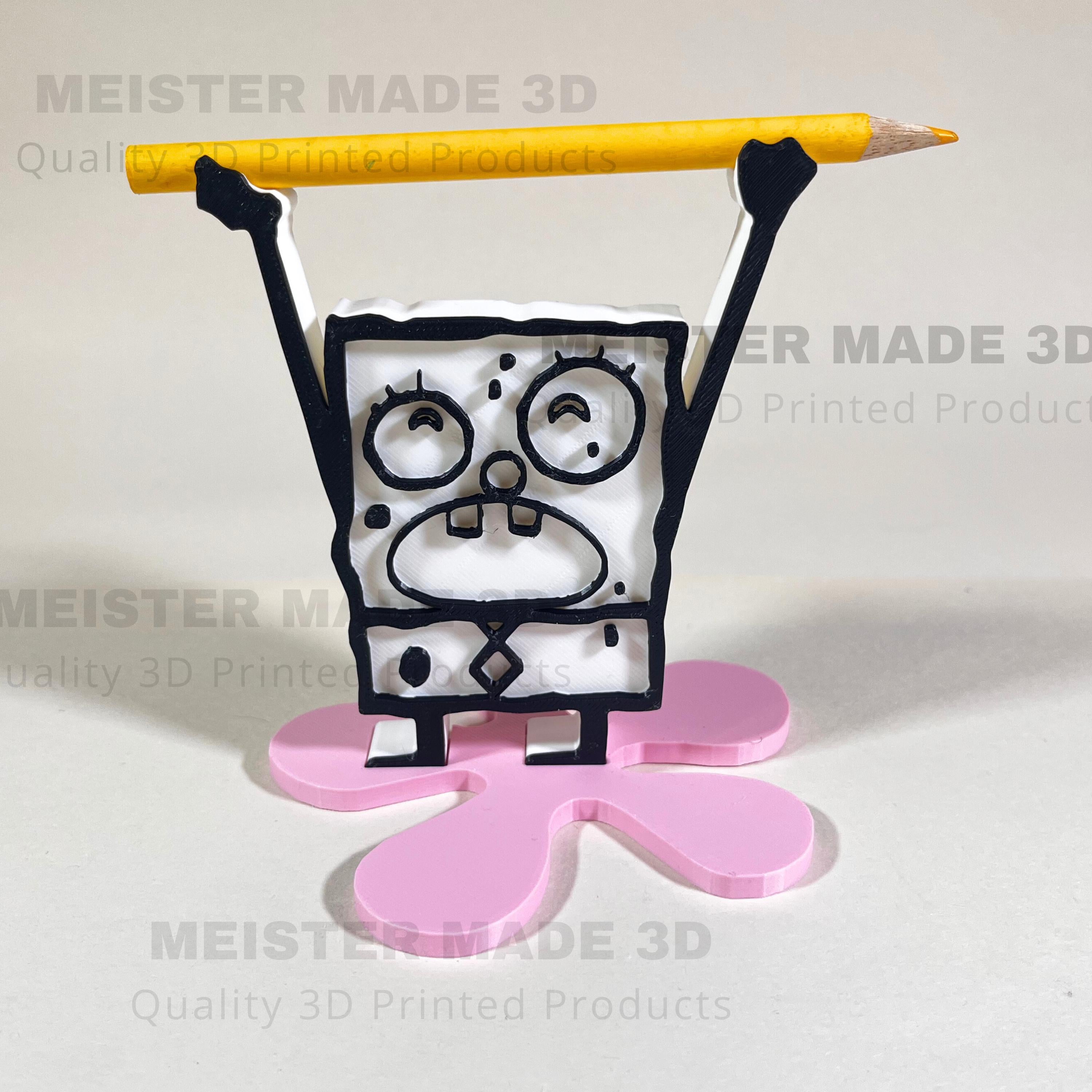 DoodleBob Character Funny Gift Idea | pencil holder, doodle bob, pen holder, 3d art, unique gift, 3d printed, nostalgic, Me Hoy Minoy