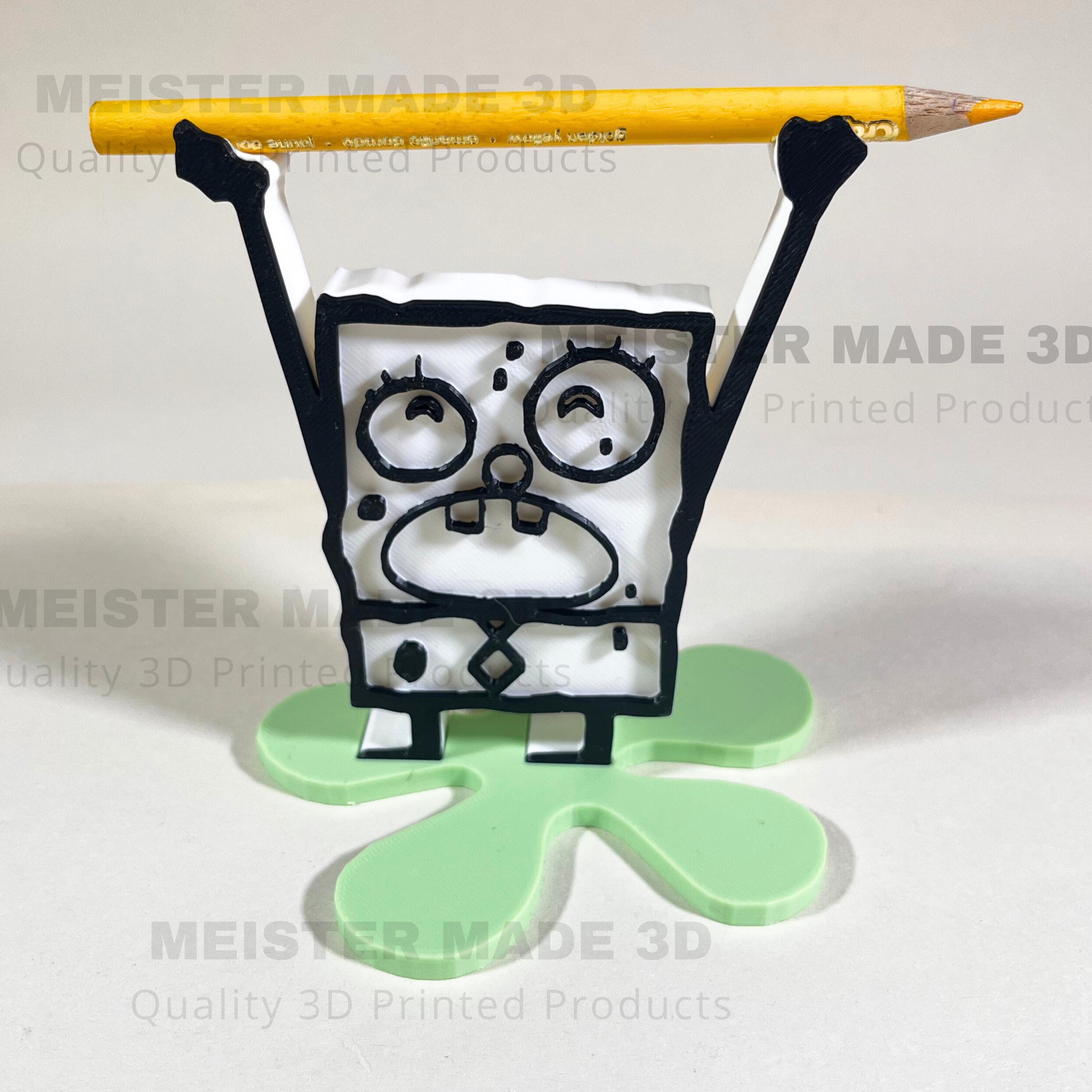 DoodleBob Character Funny Gift Idea | pencil holder, doodle bob, pen holder, 3d art, unique gift, 3d printed, nostalgic, Me Hoy Minoy