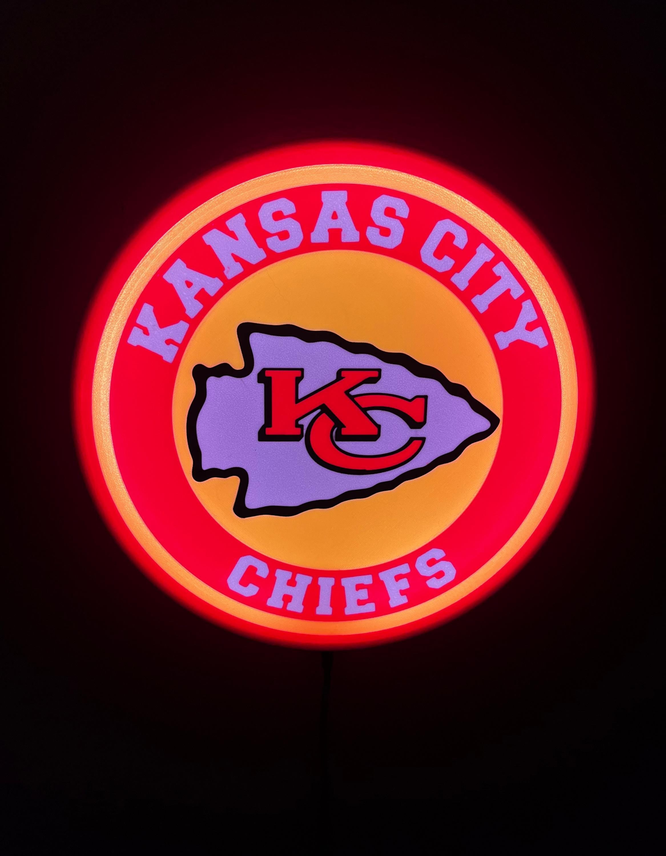 KC, Chief, Light Up Sign, Football, Kansas City, LED Sign, gift for football lover, illuminated sign, sports gifts, trending sports gifts
