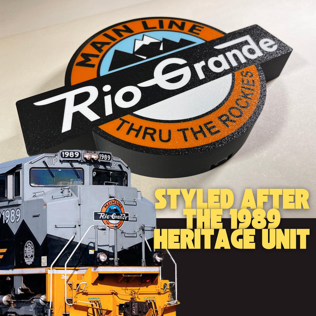 Rio Grande light up sign, Railroad sign, train gift, LED signs, illuminated sign, train enthusiast, gift for railroad lover, railroad light