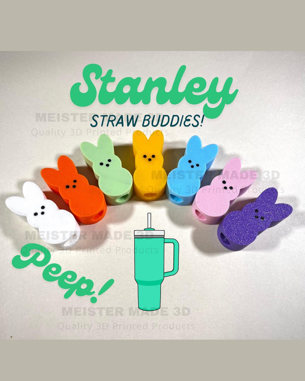 Peep, Stanley Straw Buddy, Straw topper, Easter, Stanley Accessories, trending stanley, Christmas gifts, tumbler accessories, holiday gifts