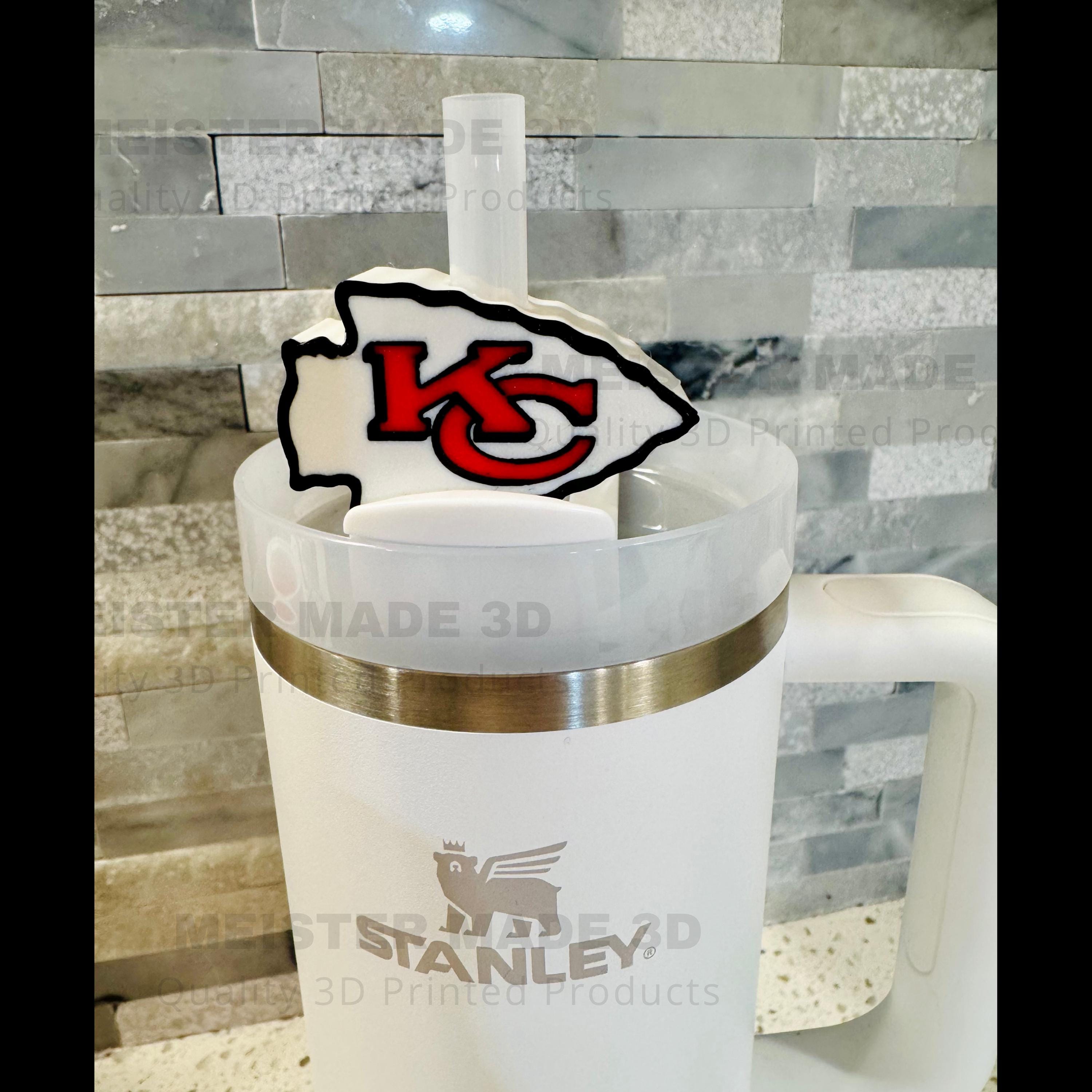Stanley Straw Topper, KC, Kansas City, Stanley Accessories, Chief, trending stanley, Christmas gifts, tumbler accessories, sports gifts
