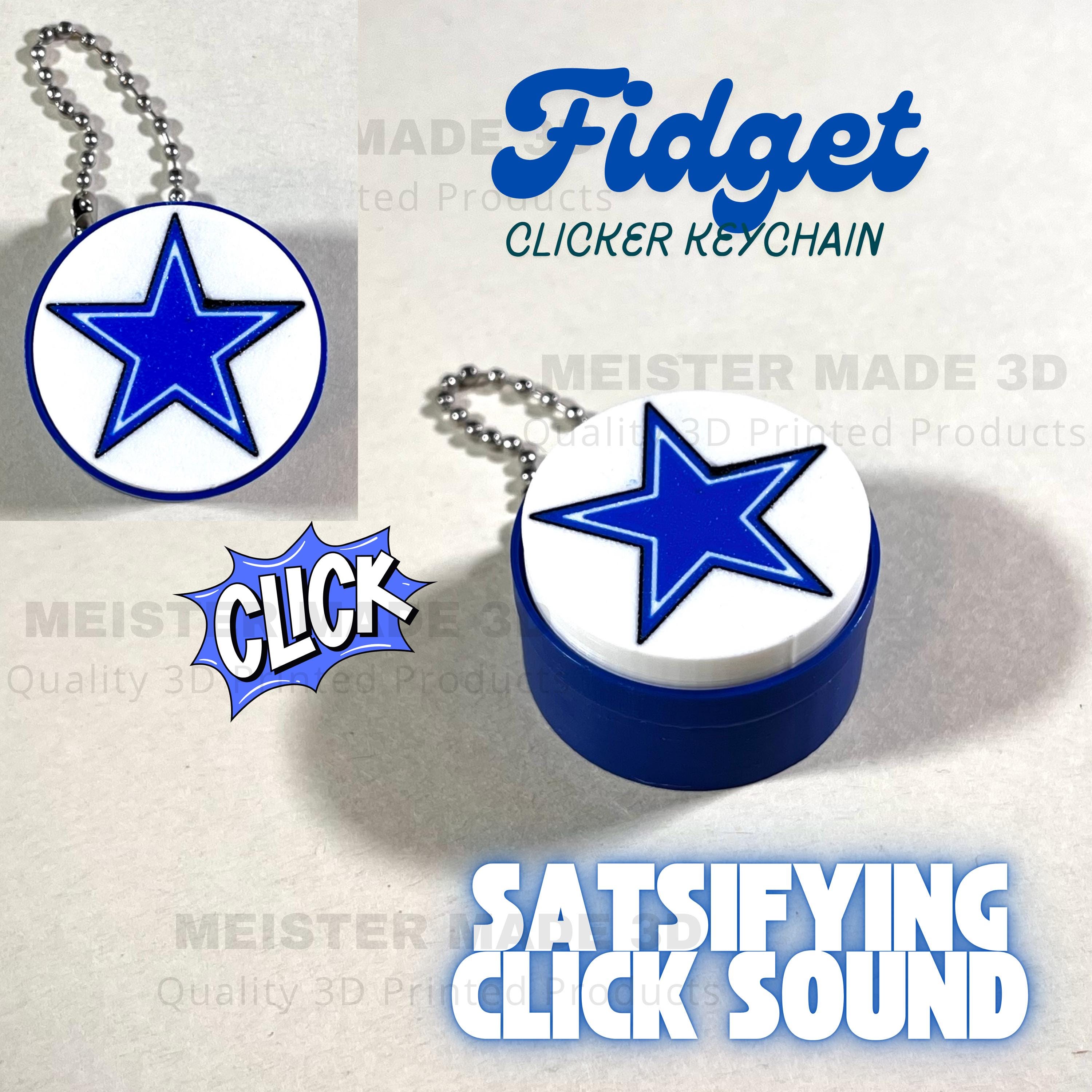 Cowboy, Fidget clicker keychain, star, football, Stanley accessories, Texas, sport gifts, ADHD toys, Sensory Toy, Dallas, Stress, Anxiety