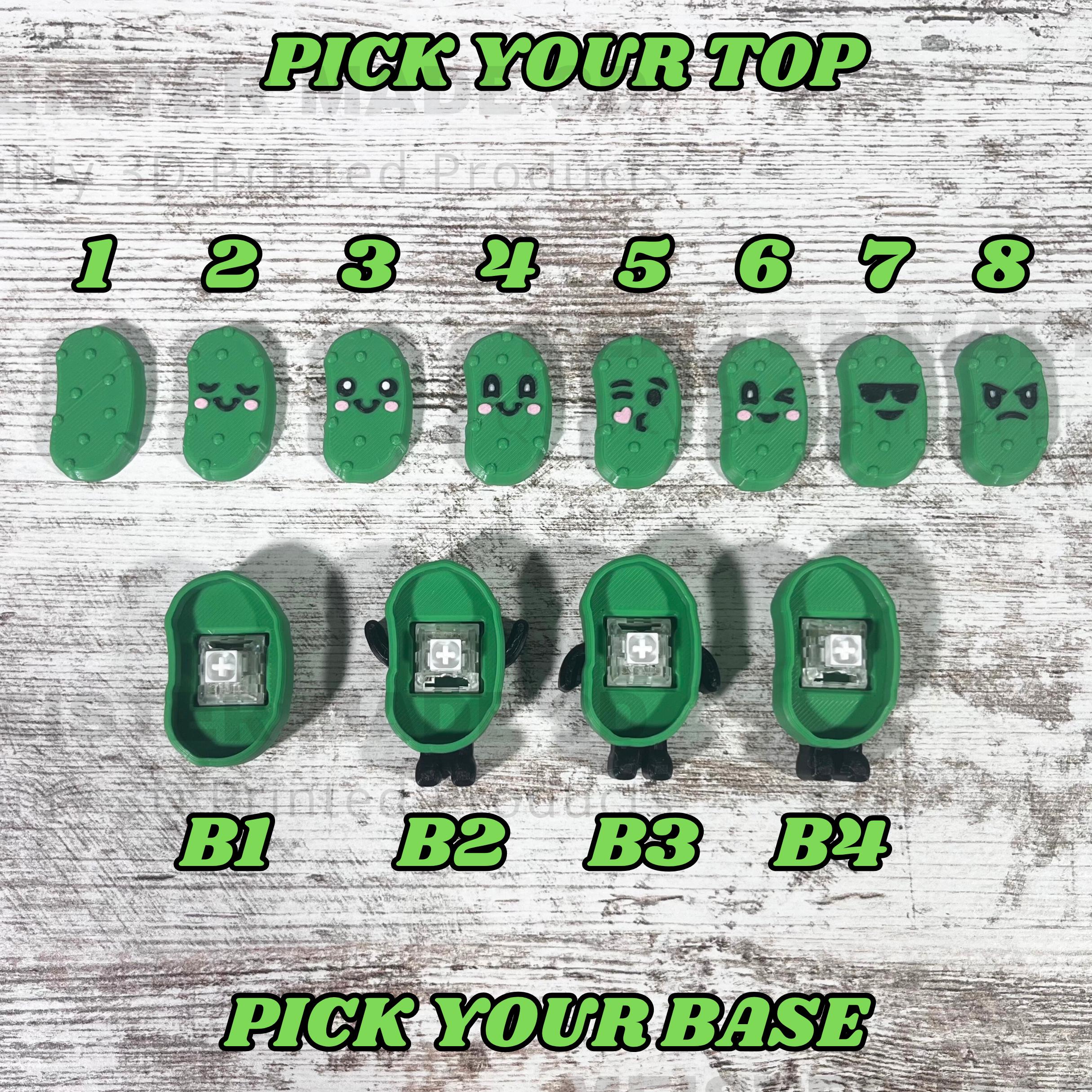 Pickle Fidget Clickers, Desktop and Keychains, Sensory Toy, Autism, ADHD, Stress, Anxiety Relief, ASMR, cute fidget toys, customizable toys