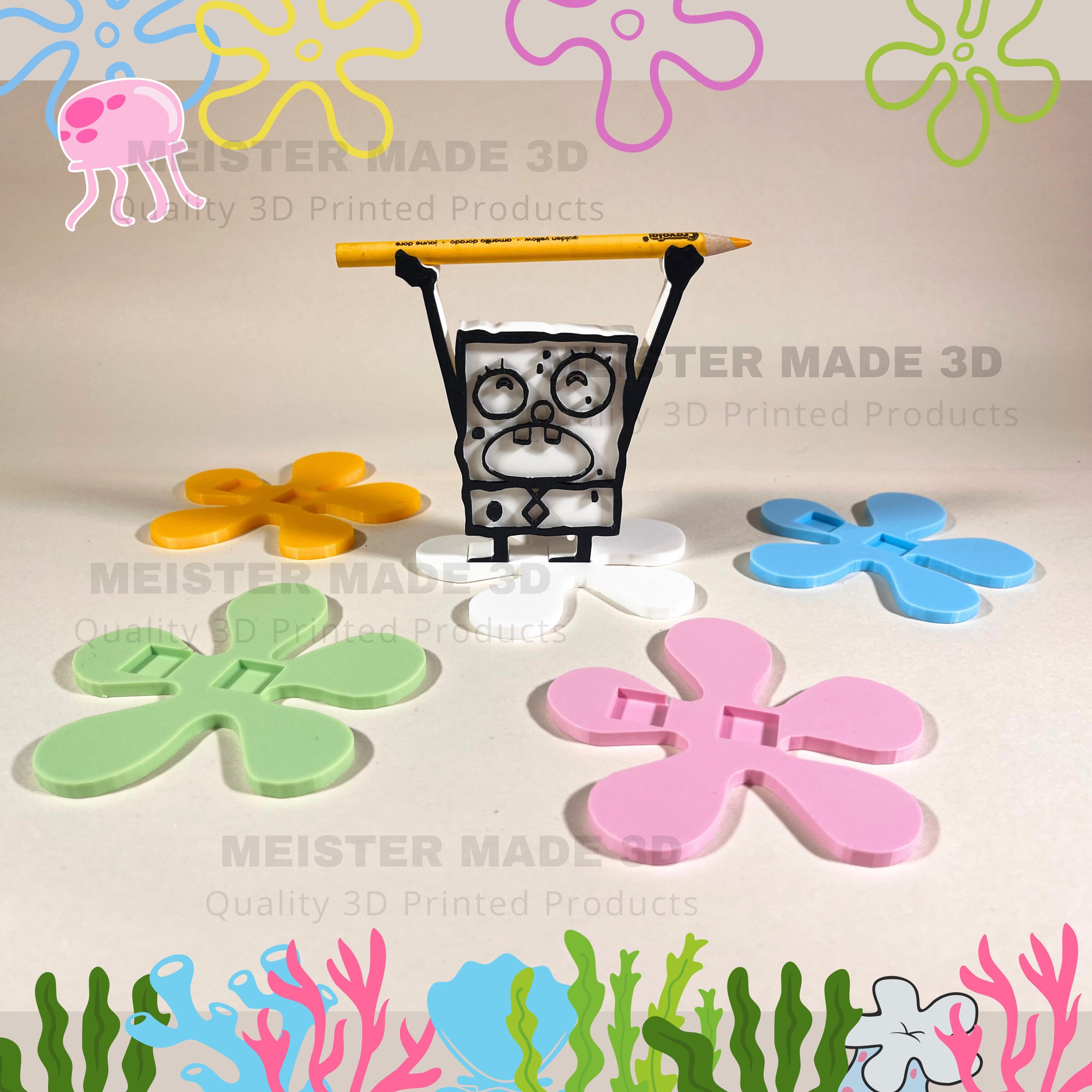 DoodleBob Character Funny Gift Idea | pencil holder, doodle bob, pen holder, 3d art, unique gift, 3d printed, nostalgic, Me Hoy Minoy