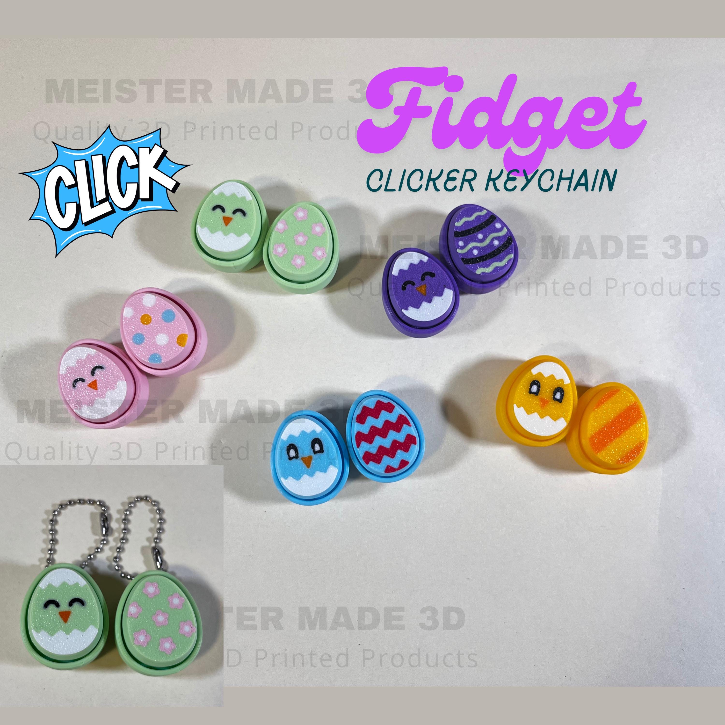 Easter Egg Fidget Clicker Keychain, Sensory Toy, ADHD, Stress, Anxiety Relief, Mechanical Key, ASMR, Easter accessories, cute easter gifts