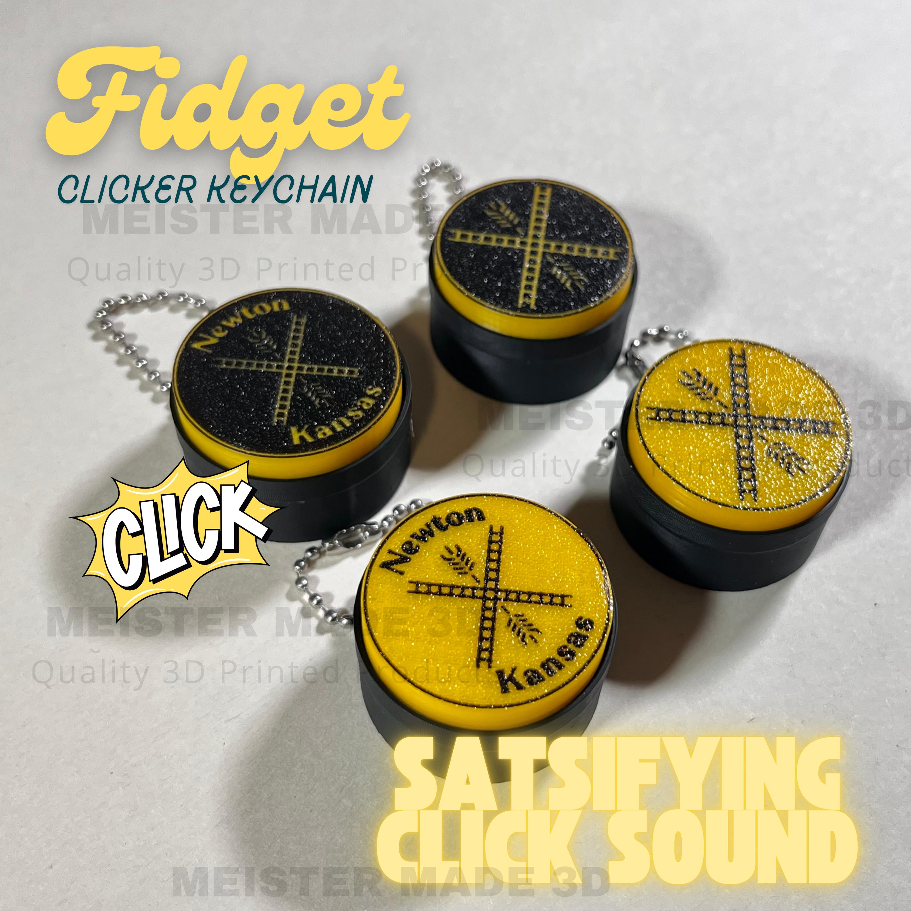 Newton Kansas Fidget clicker keychain, Stanley accessories, ASMR, ADHD toys, Sensory Toy, Stress relief toys, Anxiety relief toys, sensory