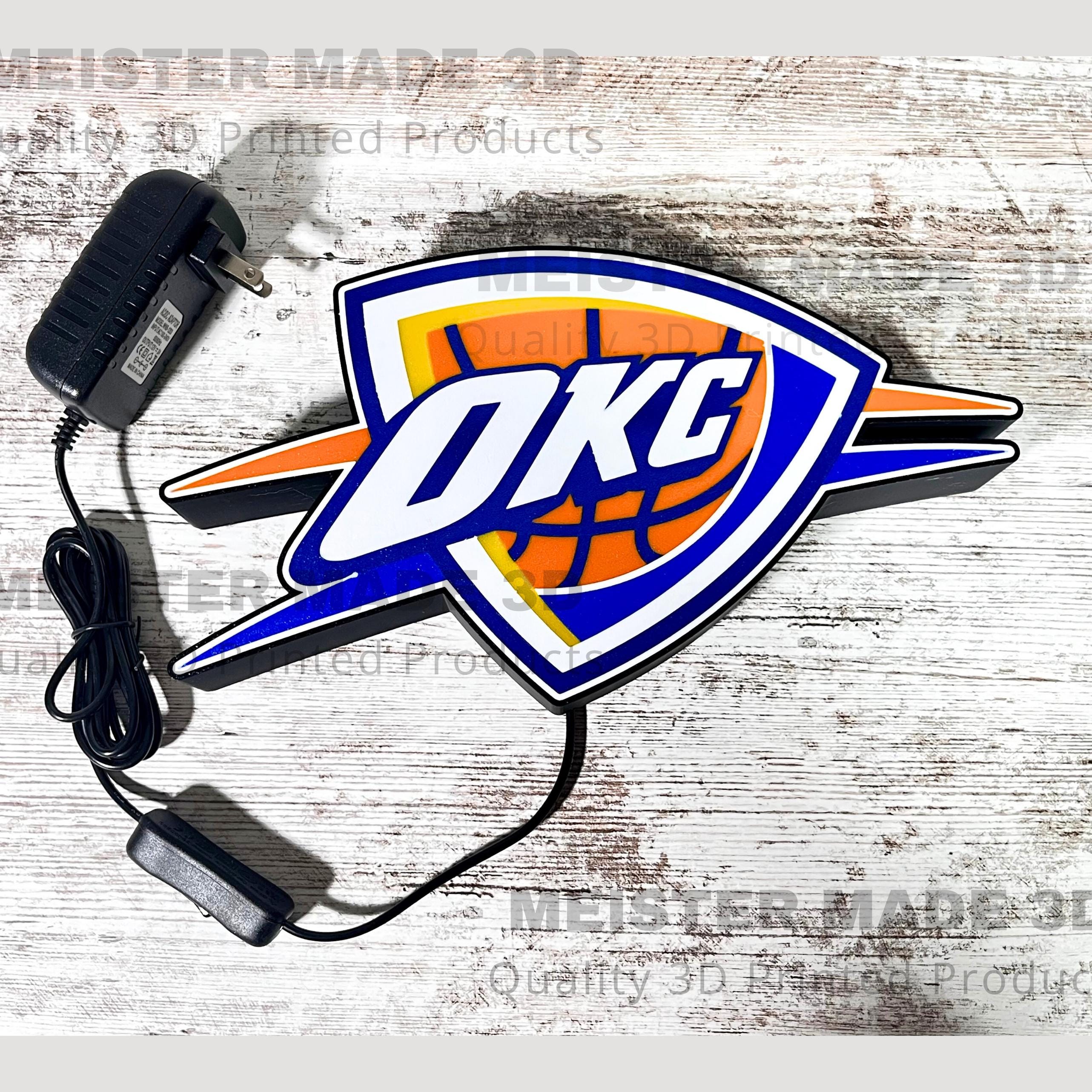 OKC light up Sign, illuminated wall hanging sign, sports gifts, Oklahoma city,  trending sports gifts, gift for basketball lover, thunde