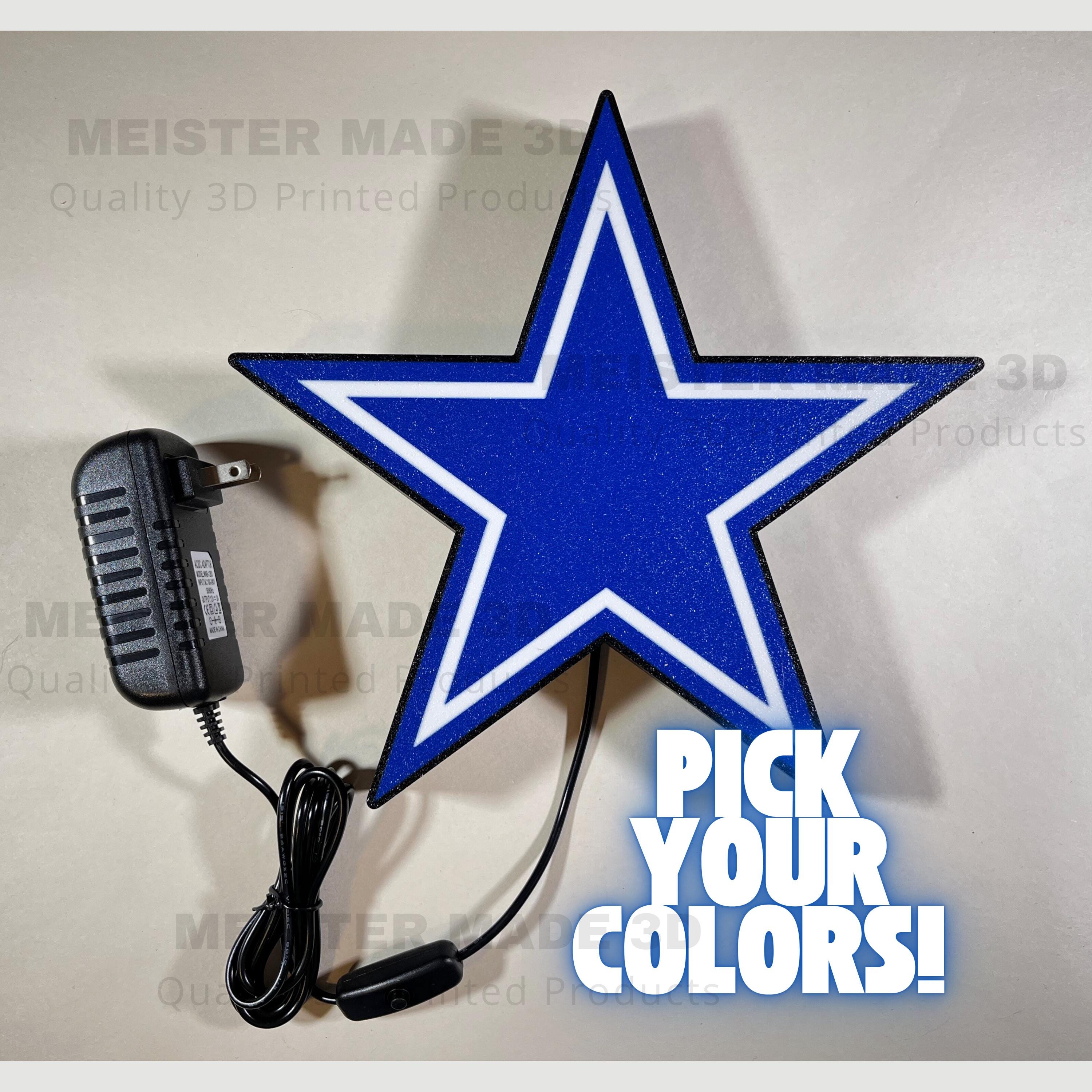 Cowboy, light up sign, LED sign, gift for football lover, illuminated sign, star, sports gifts, trending sports gifts, Dallas, customizable