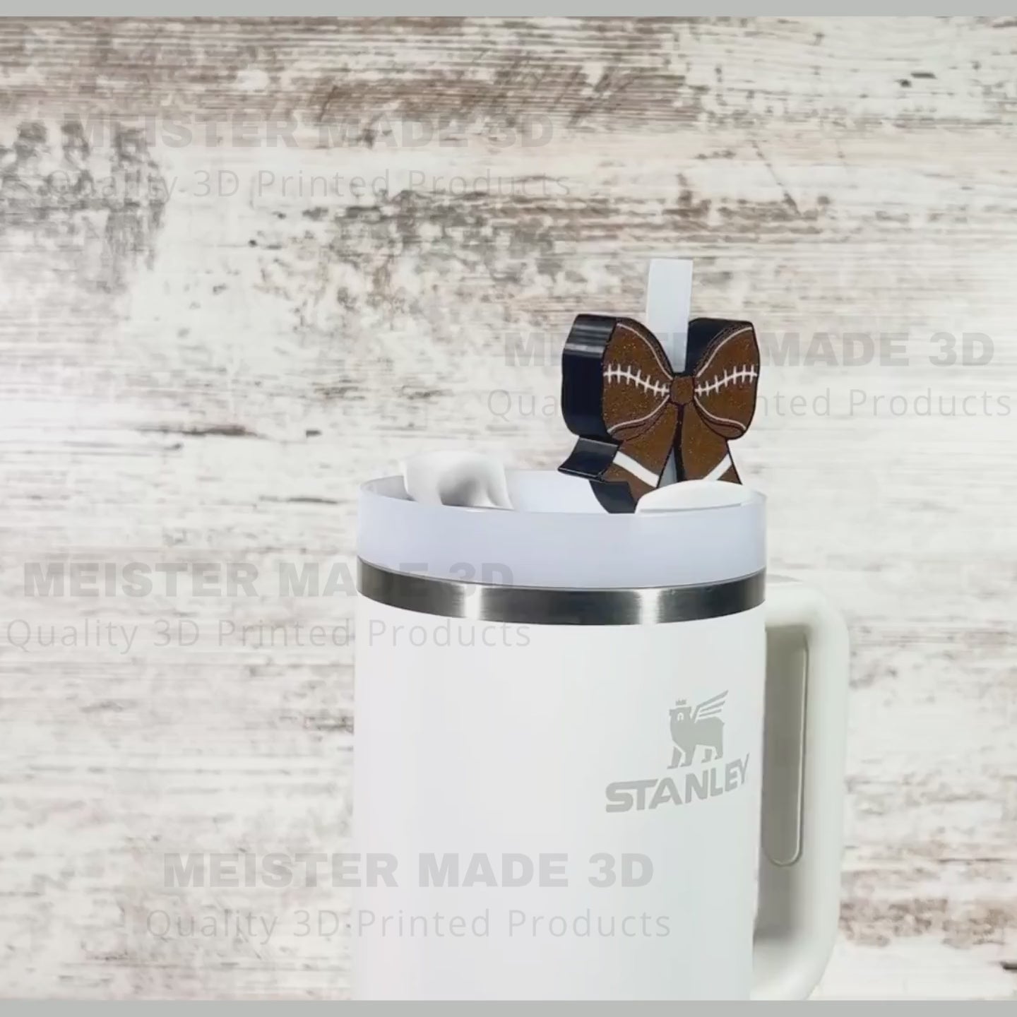 Football Bow Stanley Straw Buddy, Stanley Accessories, Straw Topper, trending Stanley, Christmas gifts, tumbler accessories, sports gifts