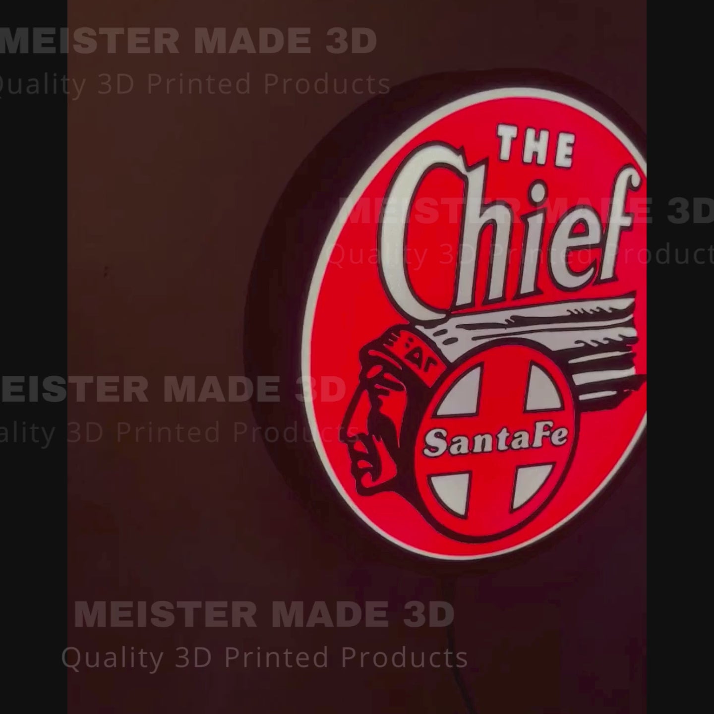 Santa Fe, Super Chief, LED Illuminated Train Sign