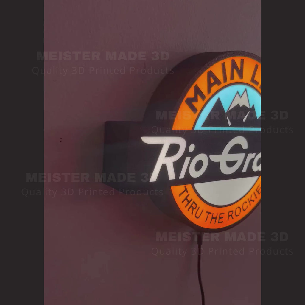 Rio Grande light up sign, Railroad sign, train gift, LED signs, illuminated sign, train enthusiast, gift for railroad lover, railroad light