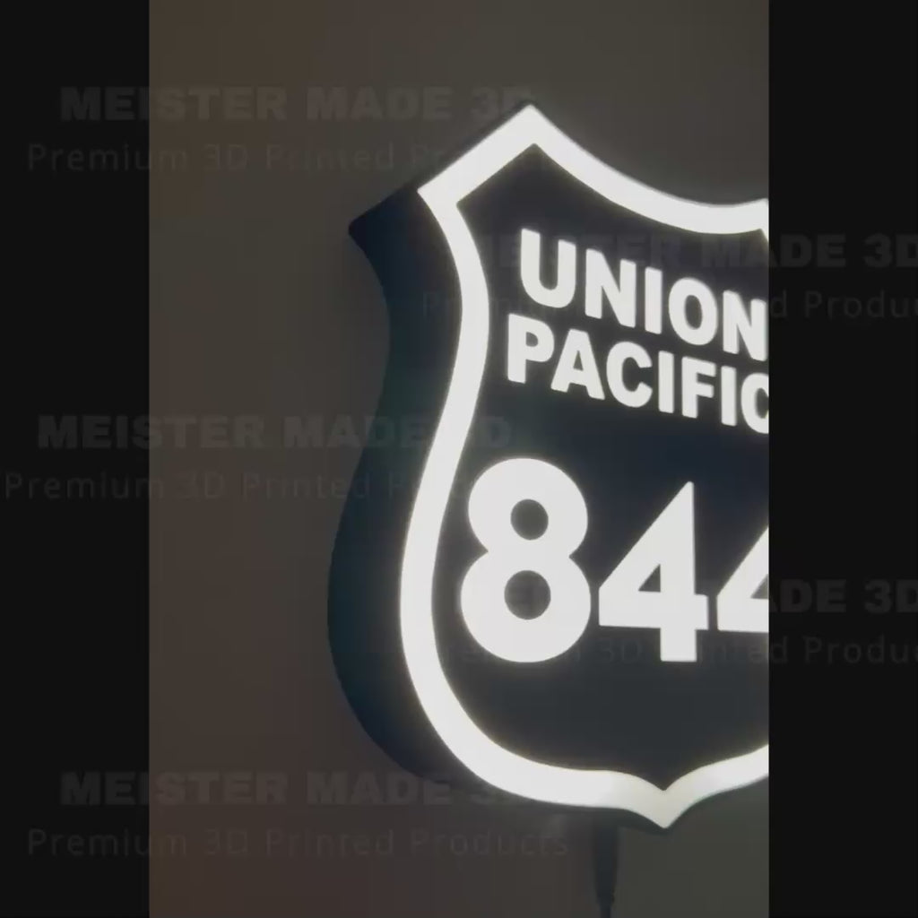 Union Pacific 844 Shield LED Illuminated Train Sign