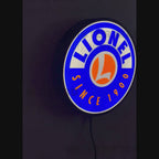Lionel, light up sign, Railroad sign, train gift, LED signs, illuminated sign, train enthusiast, gift for railroad lover, railroad gifts