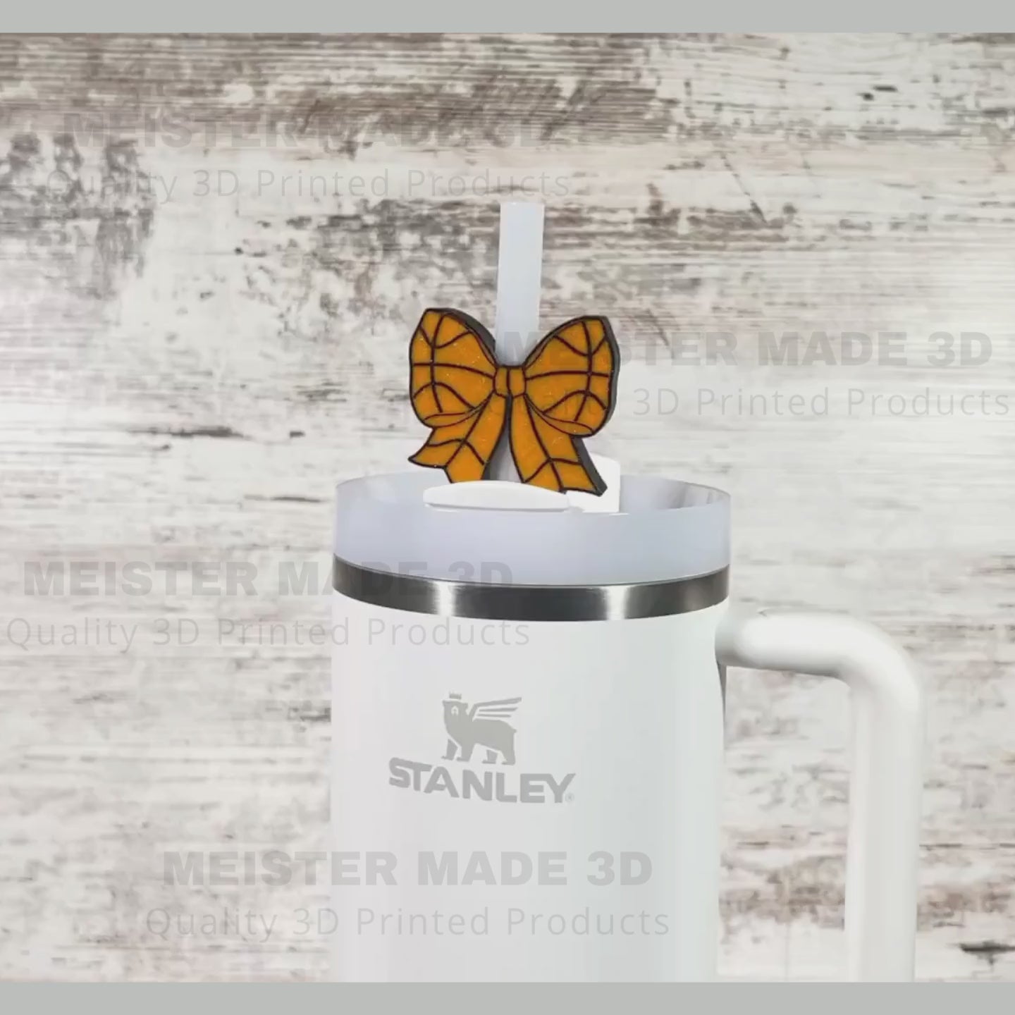 Basketball Bow Stanley Straw Buddy, Stanley Accessories, Straw Topper, trending Stanley, Christmas gifts, tumbler accessories, sports gifts