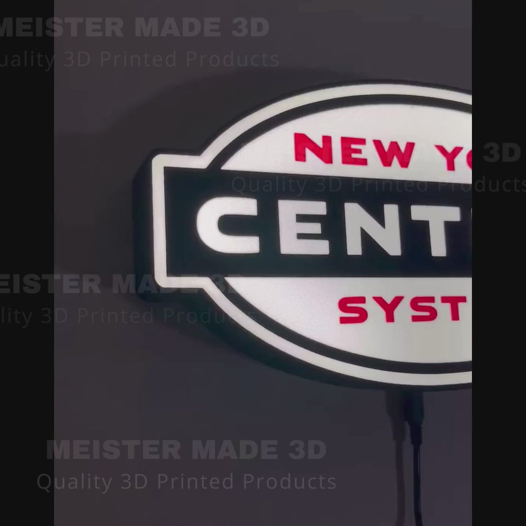 New York Central System LED Illuminated Train Sign, NYC