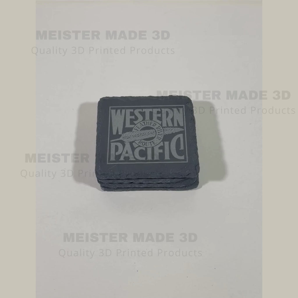 Western Pacific Slate Coasters - Set of 4