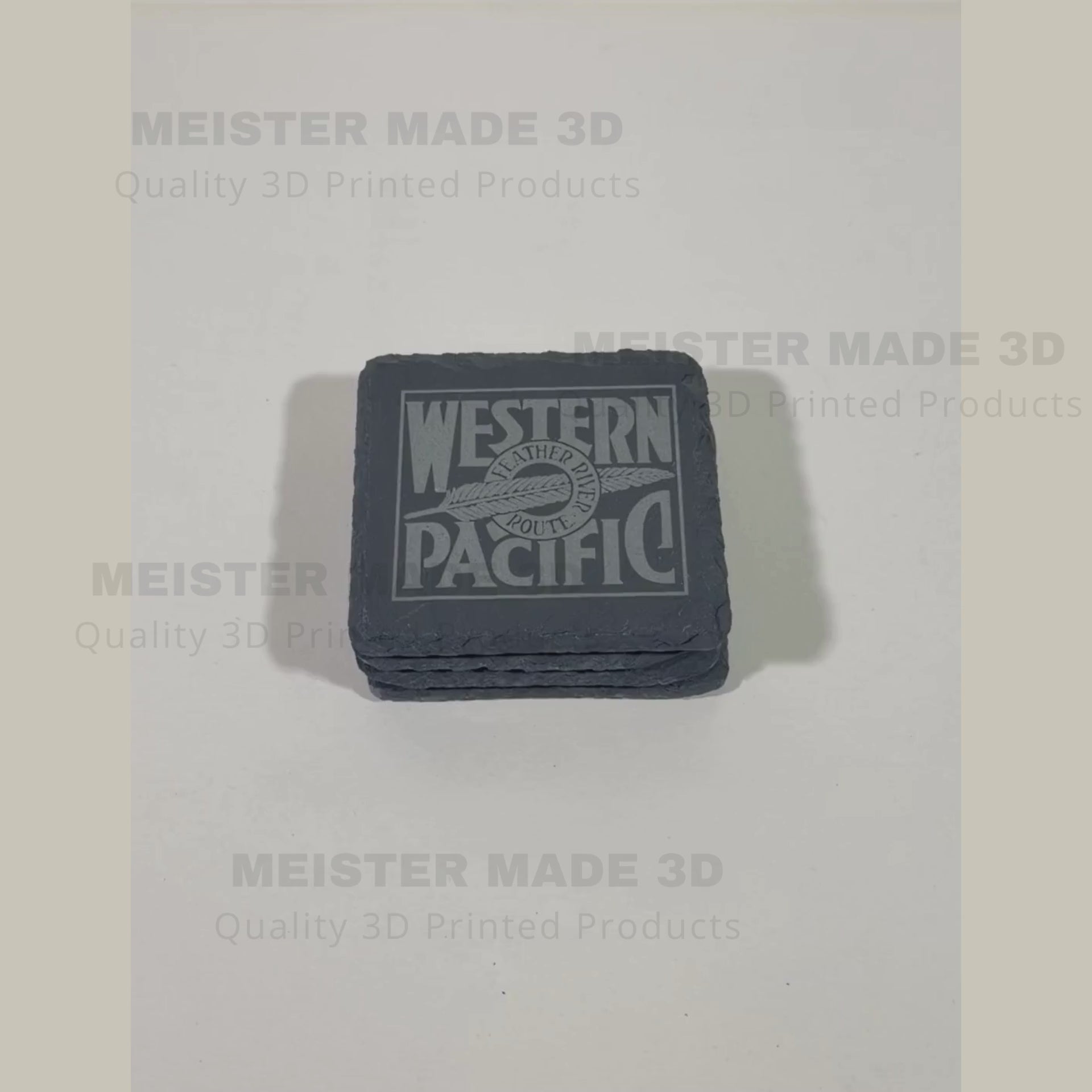Western Pacific Slate Coasters - Set of 4