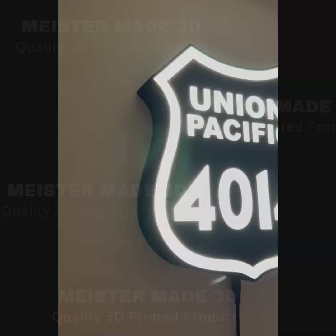 Union Pacific Big Boy 4014 Shield LED Illuminated Train Sign