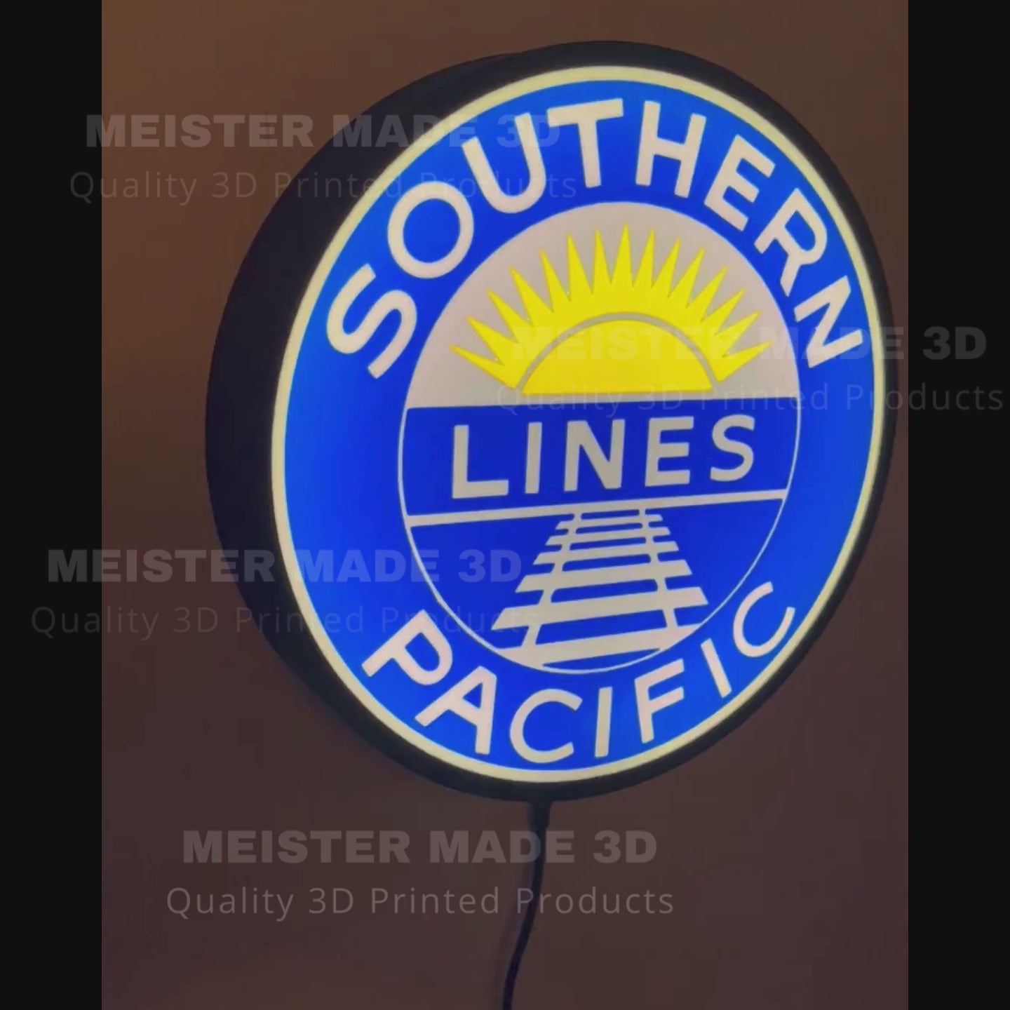 Southern, Pacific, LED Illuminated Train Sign