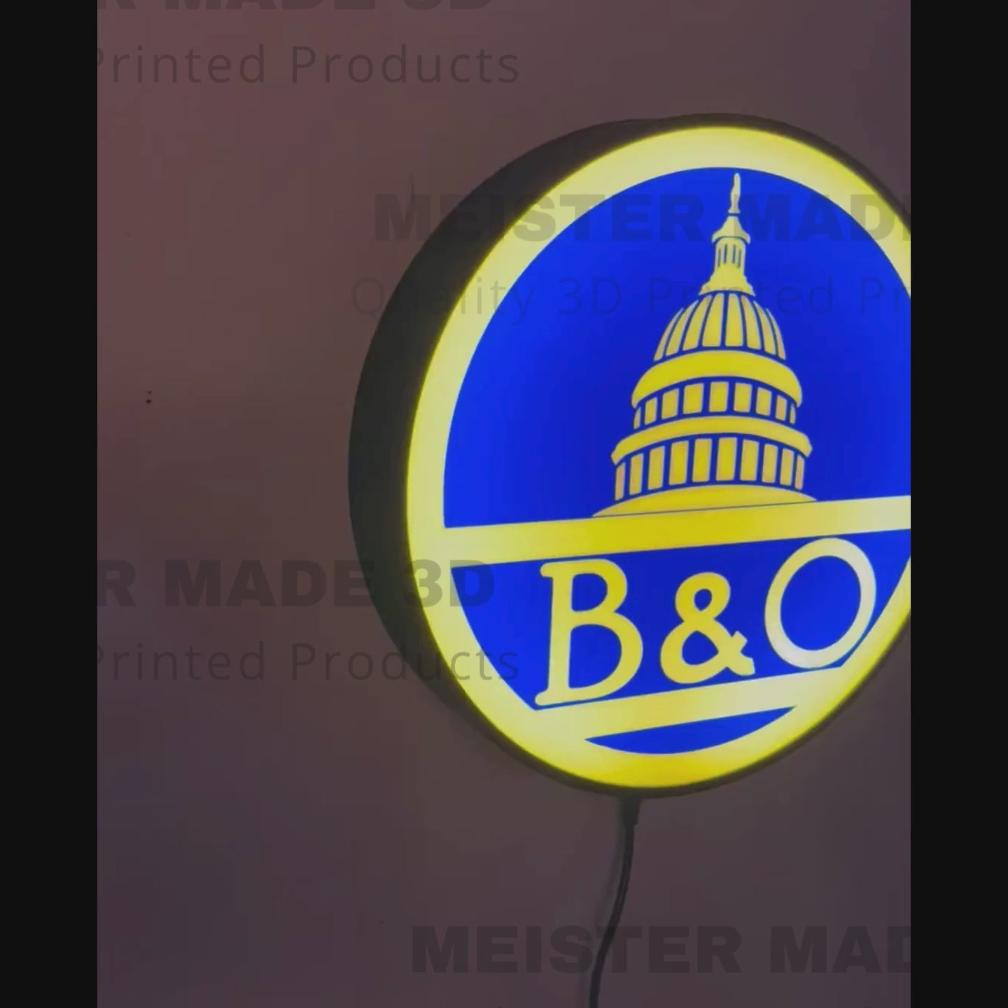B&O Light Up Sign, train gifts, railroad collector, railroad sign, light up train sign, model railroad gift, illuminated signs, railroad