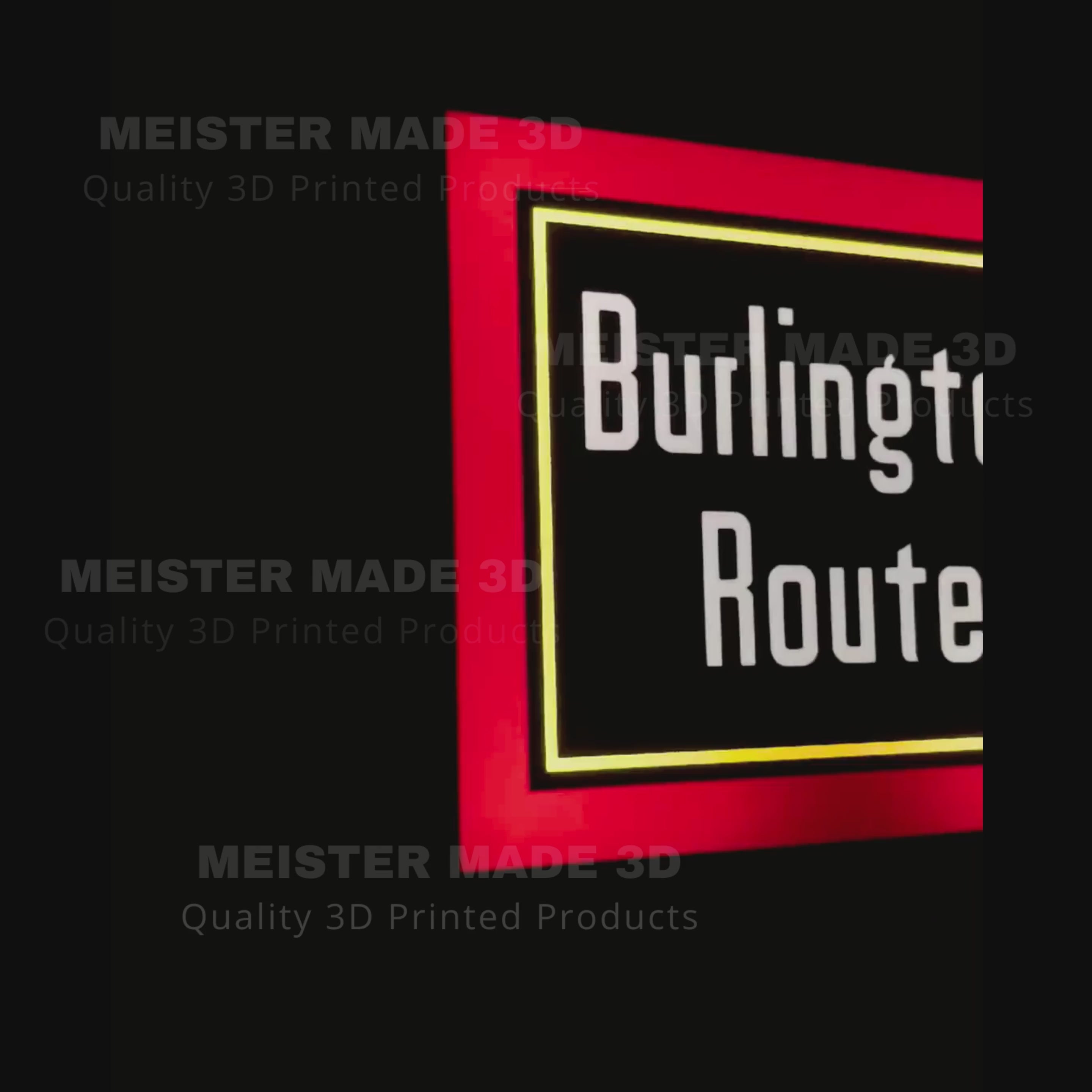 Burlington Route LED Illuminated Train Sign