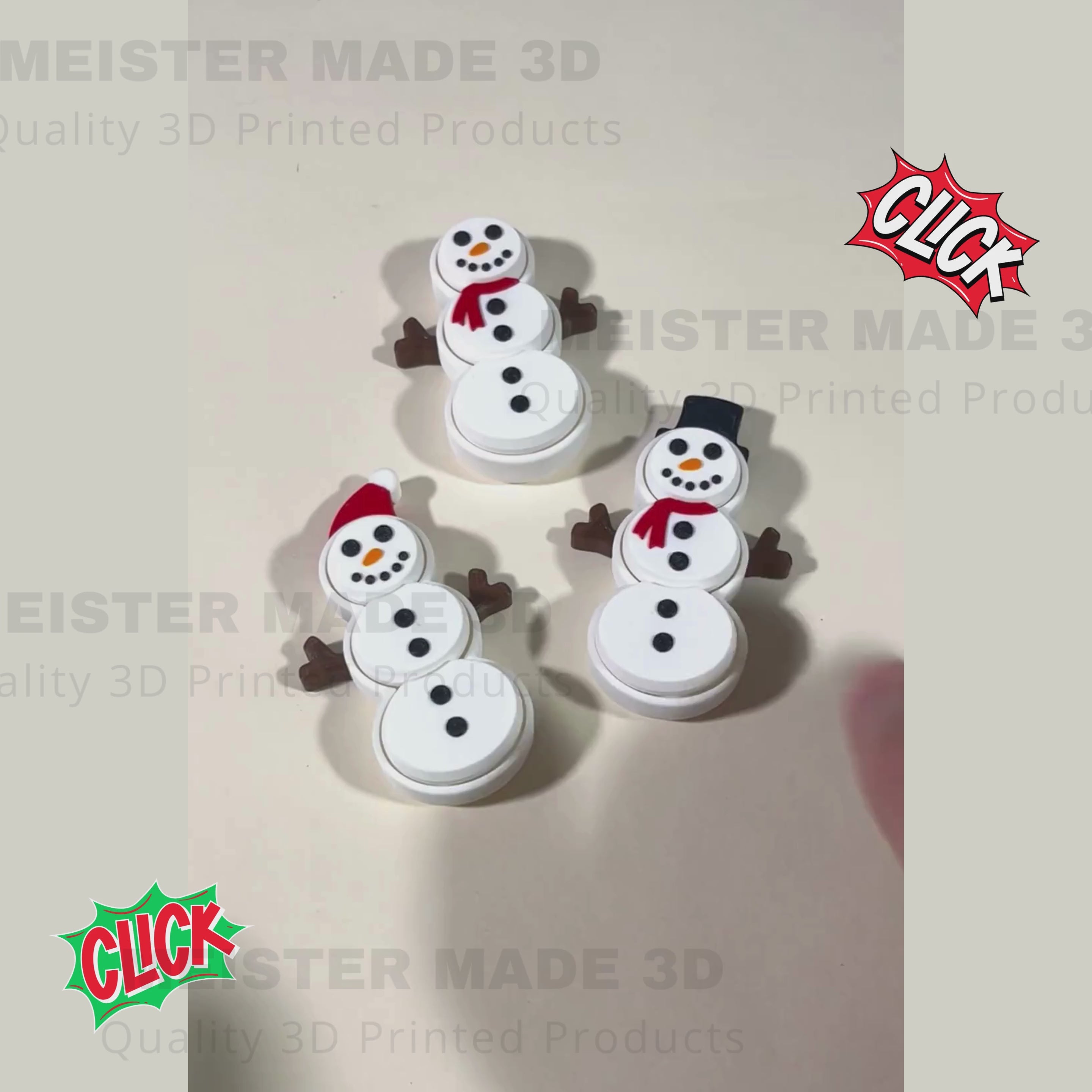 Snowman Fidget Clicker Toy