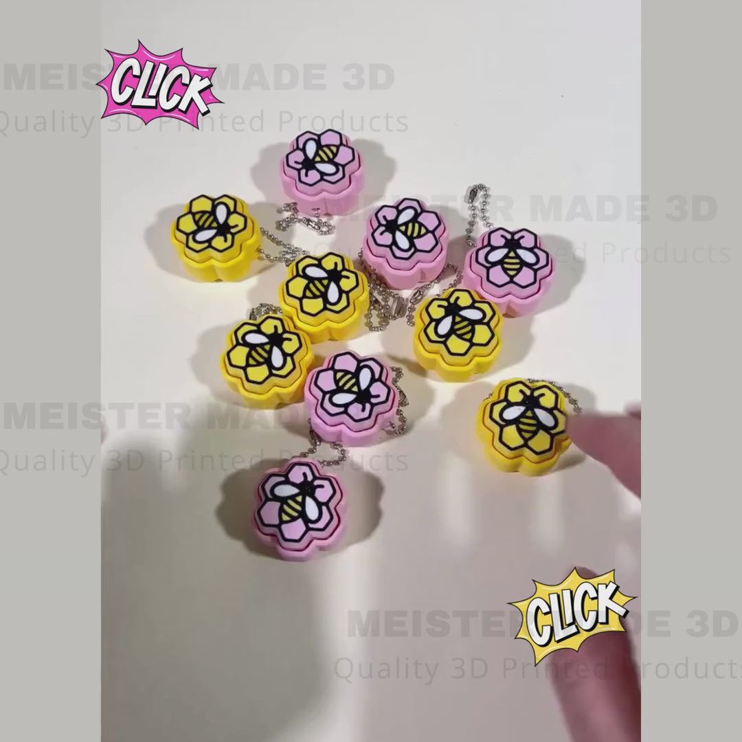 Bumble Bee Fidget Clicker Keychain