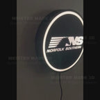 NS, Light Up Sign, LED Sign, train gifts, railroad collector, railroad sign, light up train sign, model railroad gift, Norfolk
