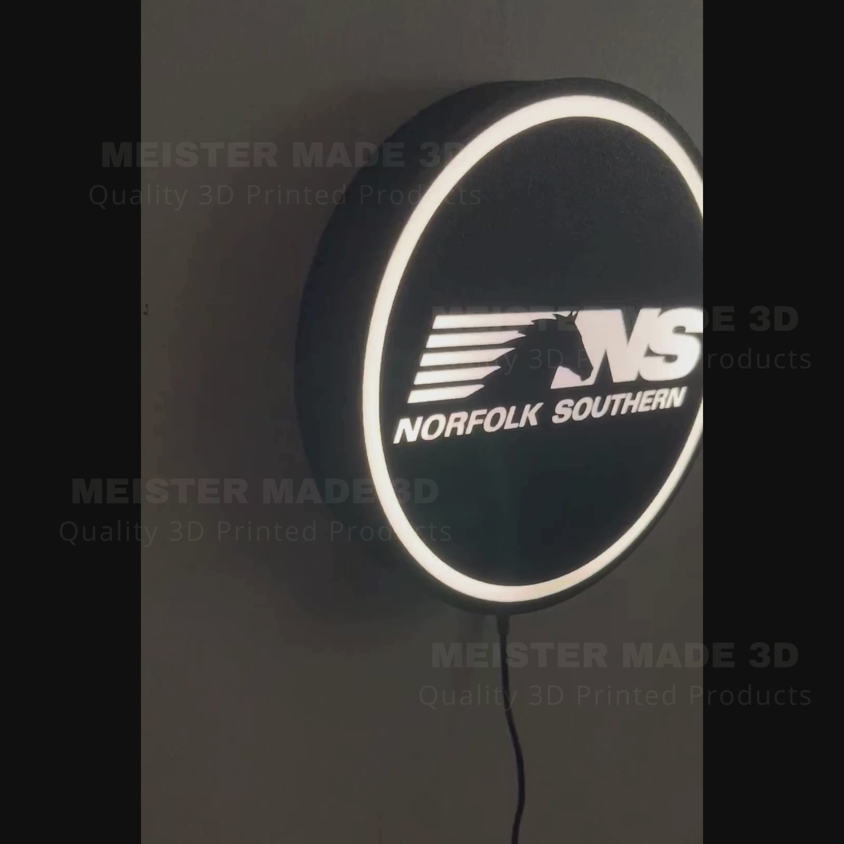 NS, Light Up Sign, LED Sign, train gifts, railroad collector, railroad sign, light up train sign, model railroad gift, Norfolk