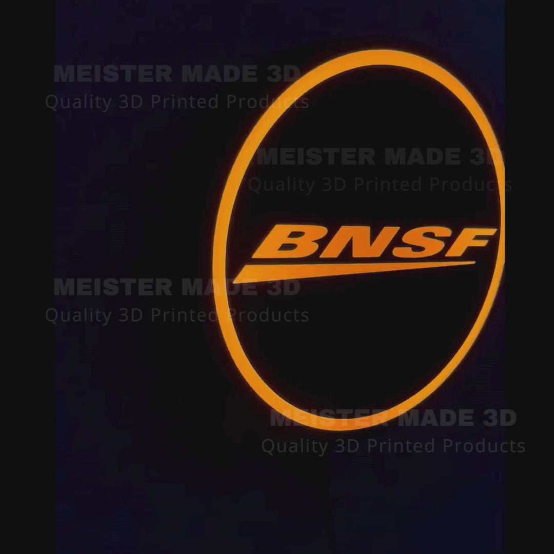 Burlington, Northern, Santa Fe, light up sign, railroad sign, train gift, LED signs, illuminated sign, train enthusiast, gift for RR lover