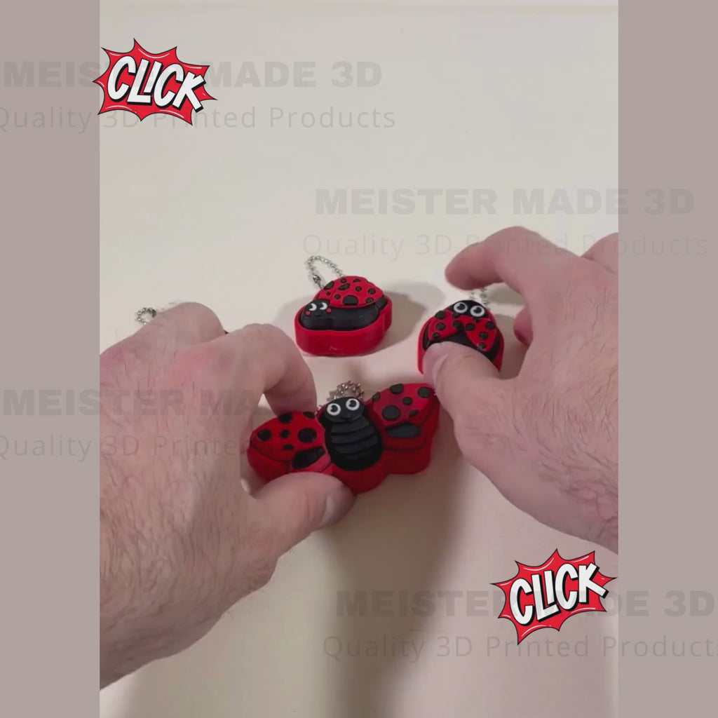 Ladybug Fidget Clicker Keychain