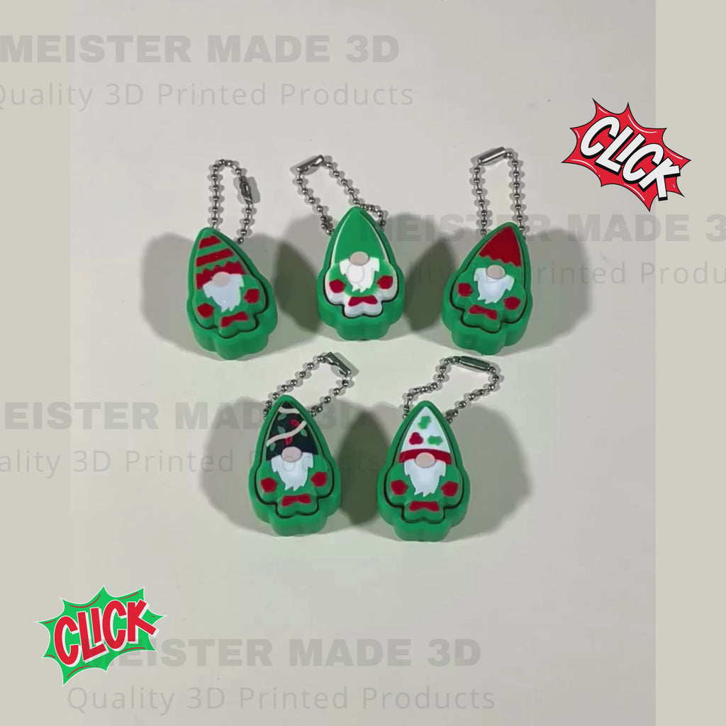 Christmas Gnome Fidget Clicker Keychain