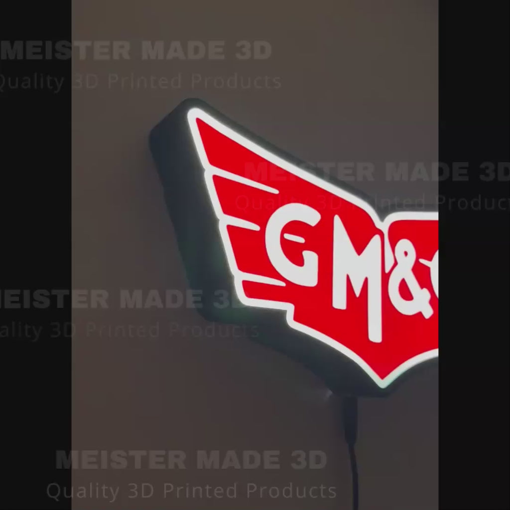 Gulf Mobile & Ohio (GM&O) Railroad LED Illuminated Train Sign